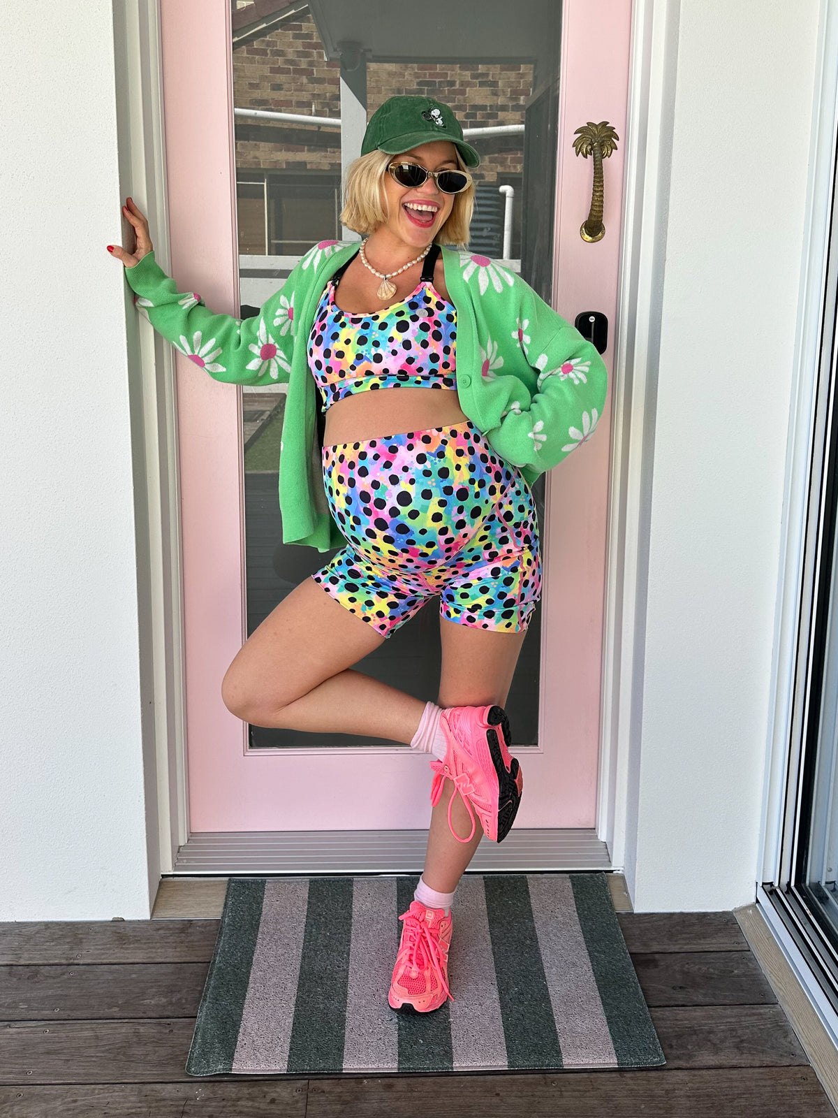 Polka Party Maternity Bike Shorts - maternity bike shorts supportive activewear