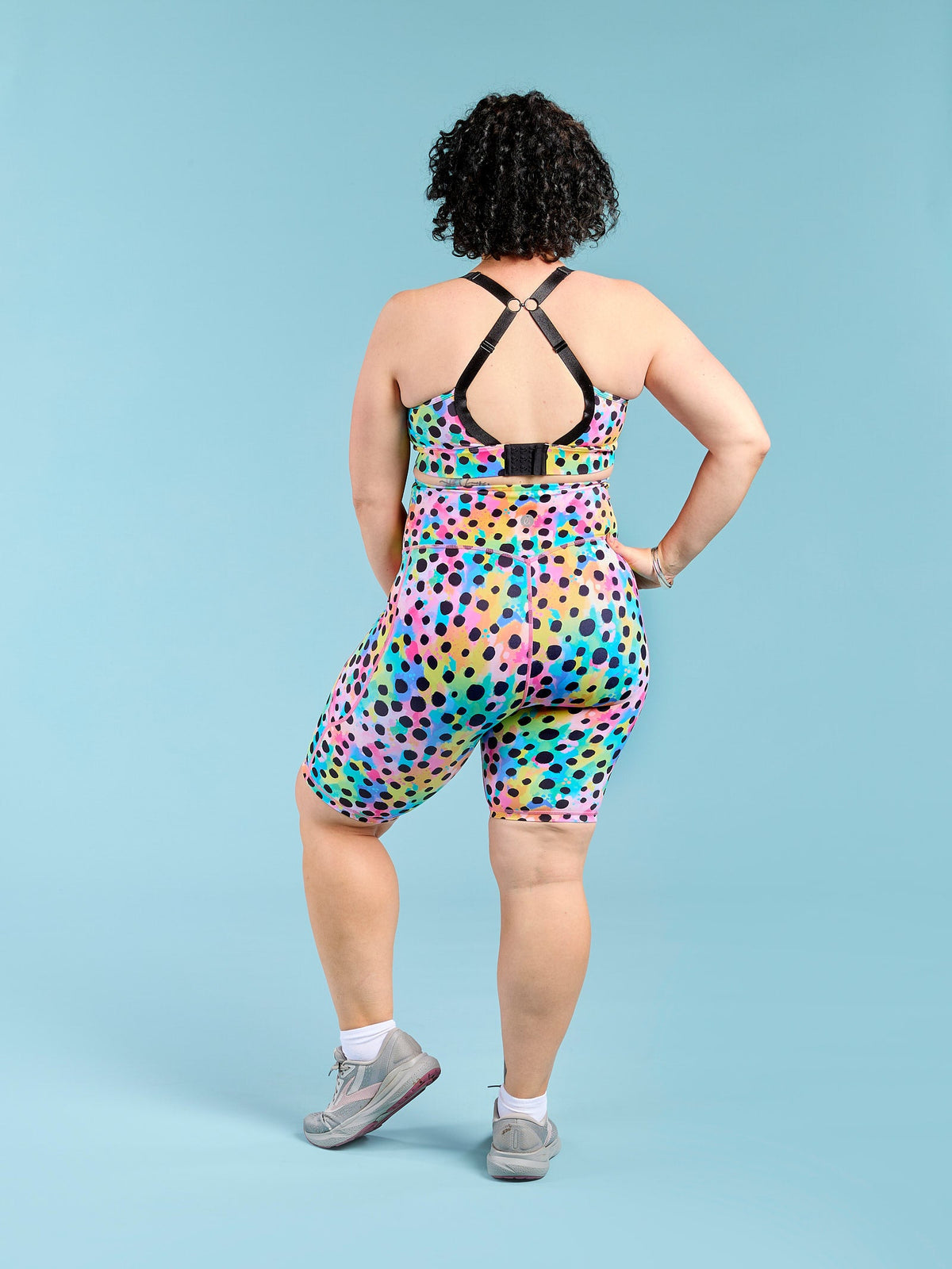 Polka Party Maternity Bike Shorts - supportive active wear shorts over the bump maternity shorts