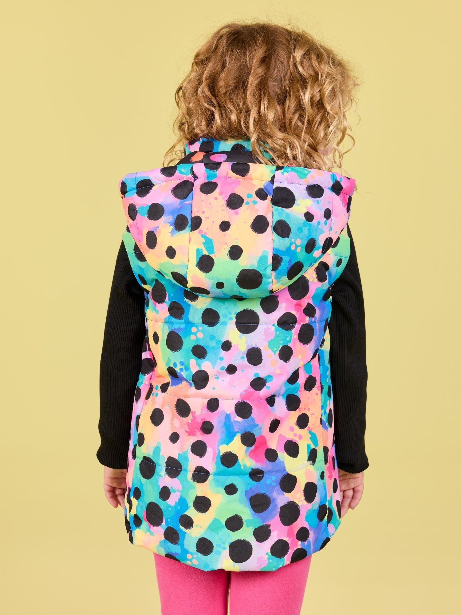 Polka Party Reversible Hooded Puffer Vest - Kids - children puffer jacket colourful