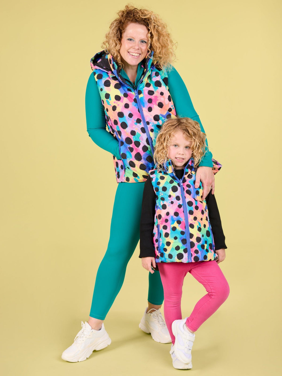 Polka Party Reversible Hooded Puffer Vest - Kids - matching mother and child mix and match puffer vest