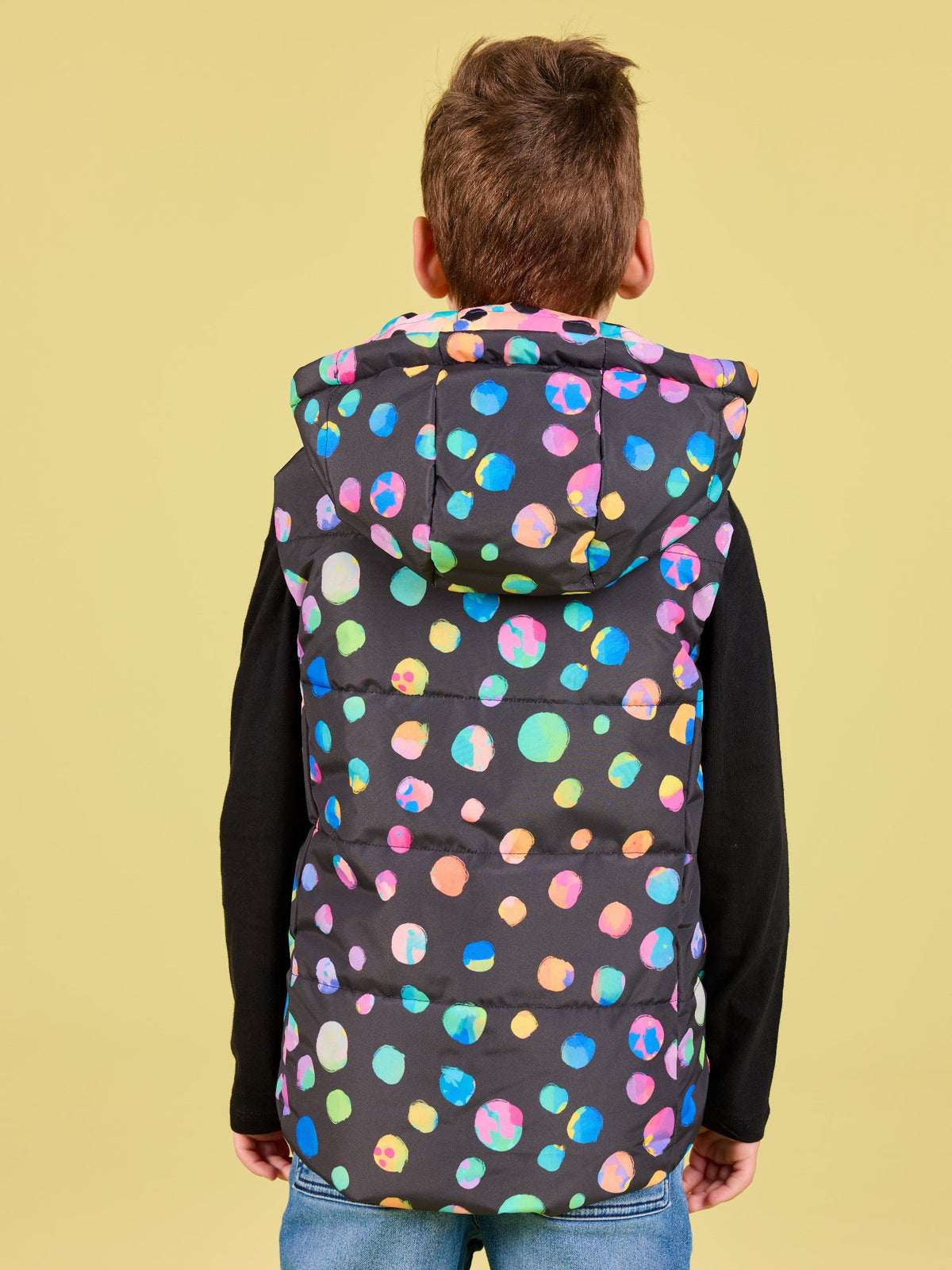 Polka Party Reversible Hooded Puffer Vest - Kids - reversible hooded puffer vest
