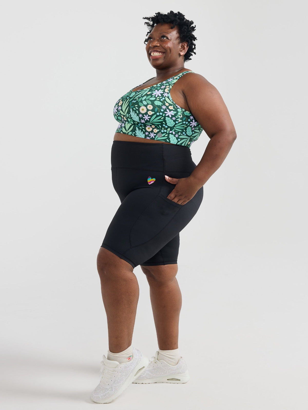 Rainbow at Heart Everyday Black Bike Shorts