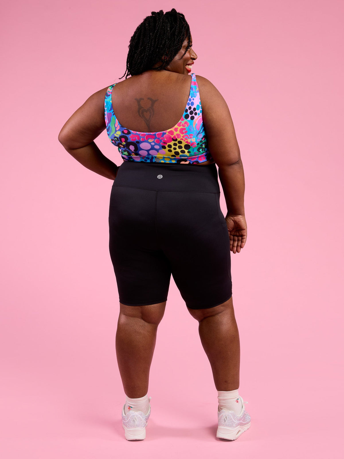 Rainbow at Heart Everyday Black Bike Shorts