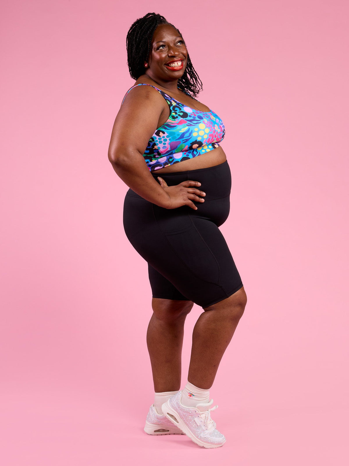 Rainbow at Heart Everyday Black Bike Shorts