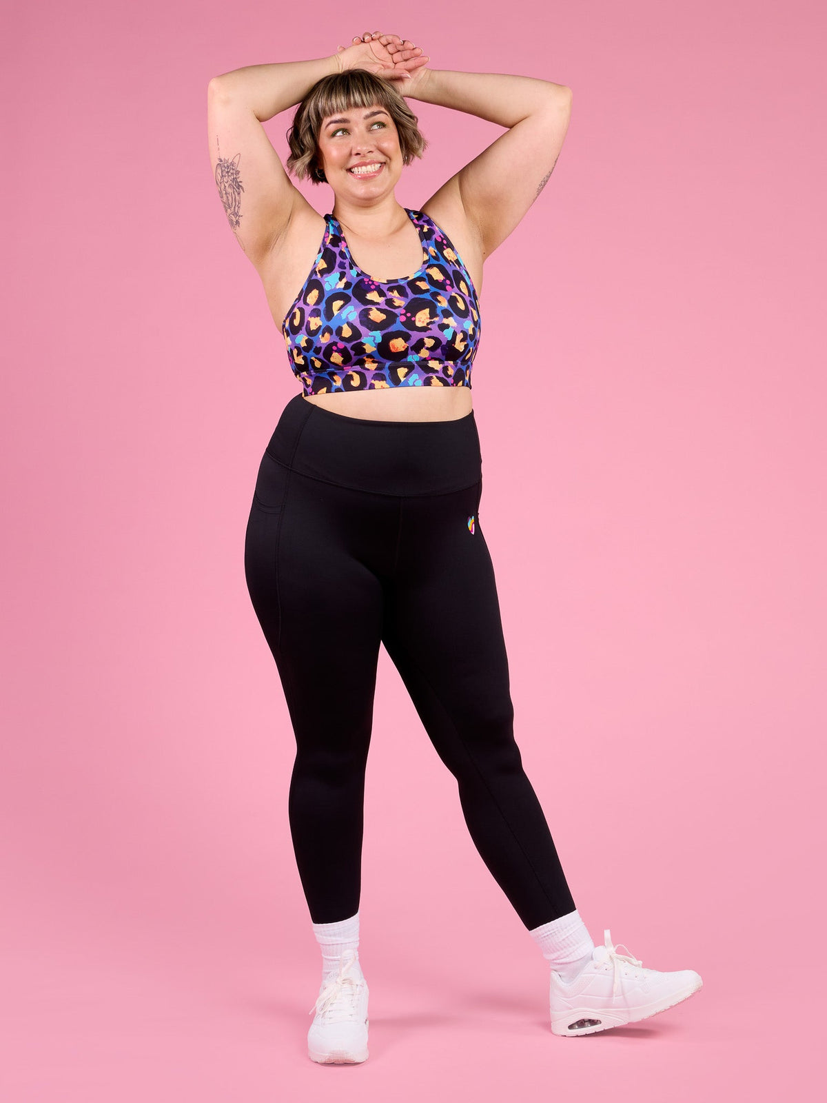 Rainbow at Heart Everyday Black Legging - 7/8 length