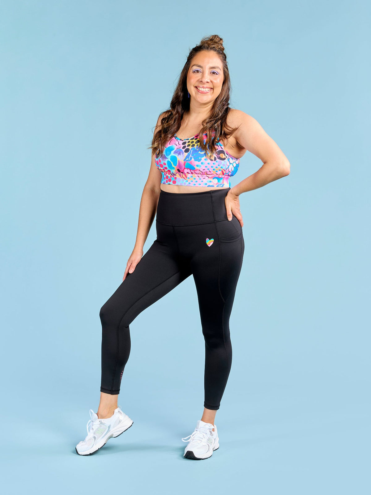 Rainbow at Heart Everyday Black Legging - 7/8 length - black 7/8 length petite leggings for tall women