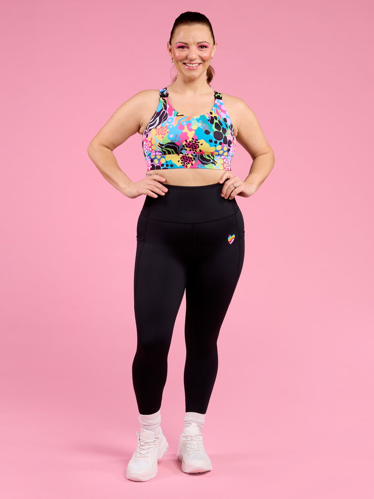 Rainbow at Heart Everyday Black Legging - 7/8 length