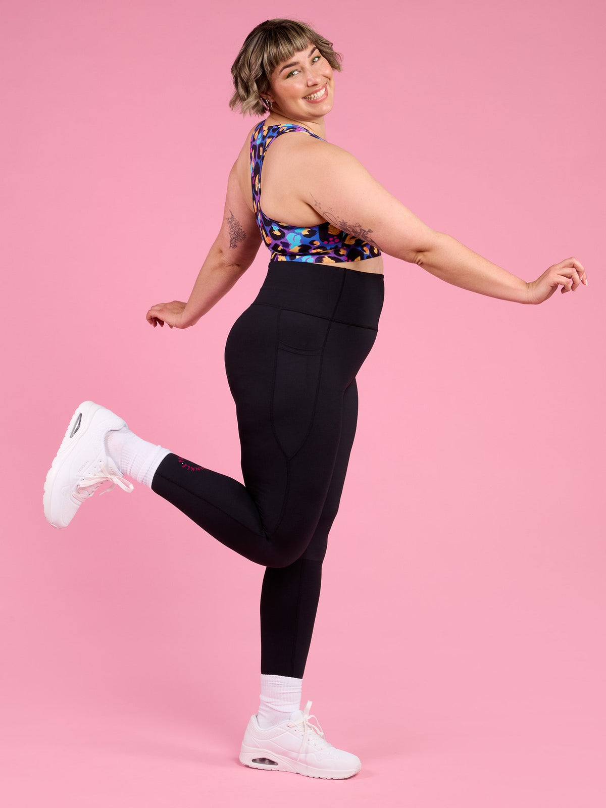 Rainbow at Heart Everyday Black Legging - 7/8 length