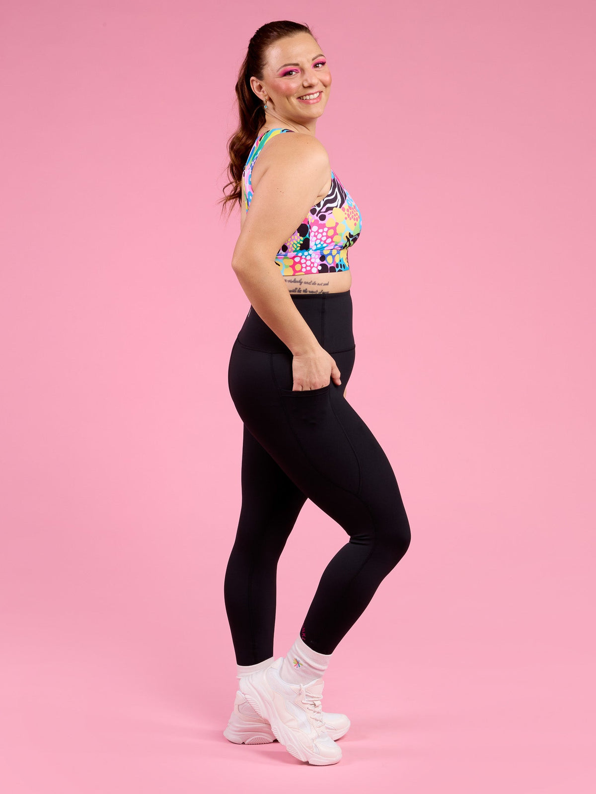 Rainbow at Heart Everyday Black Legging - 7/8 length