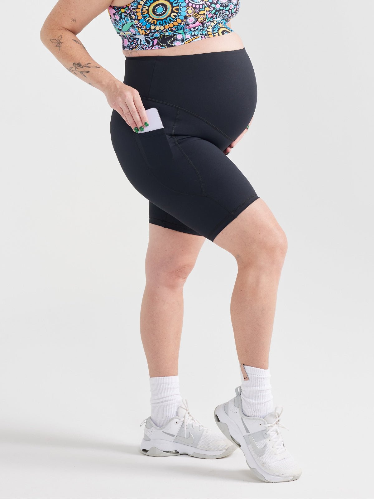 Rainbow at Heart Maternity Bike Shorts