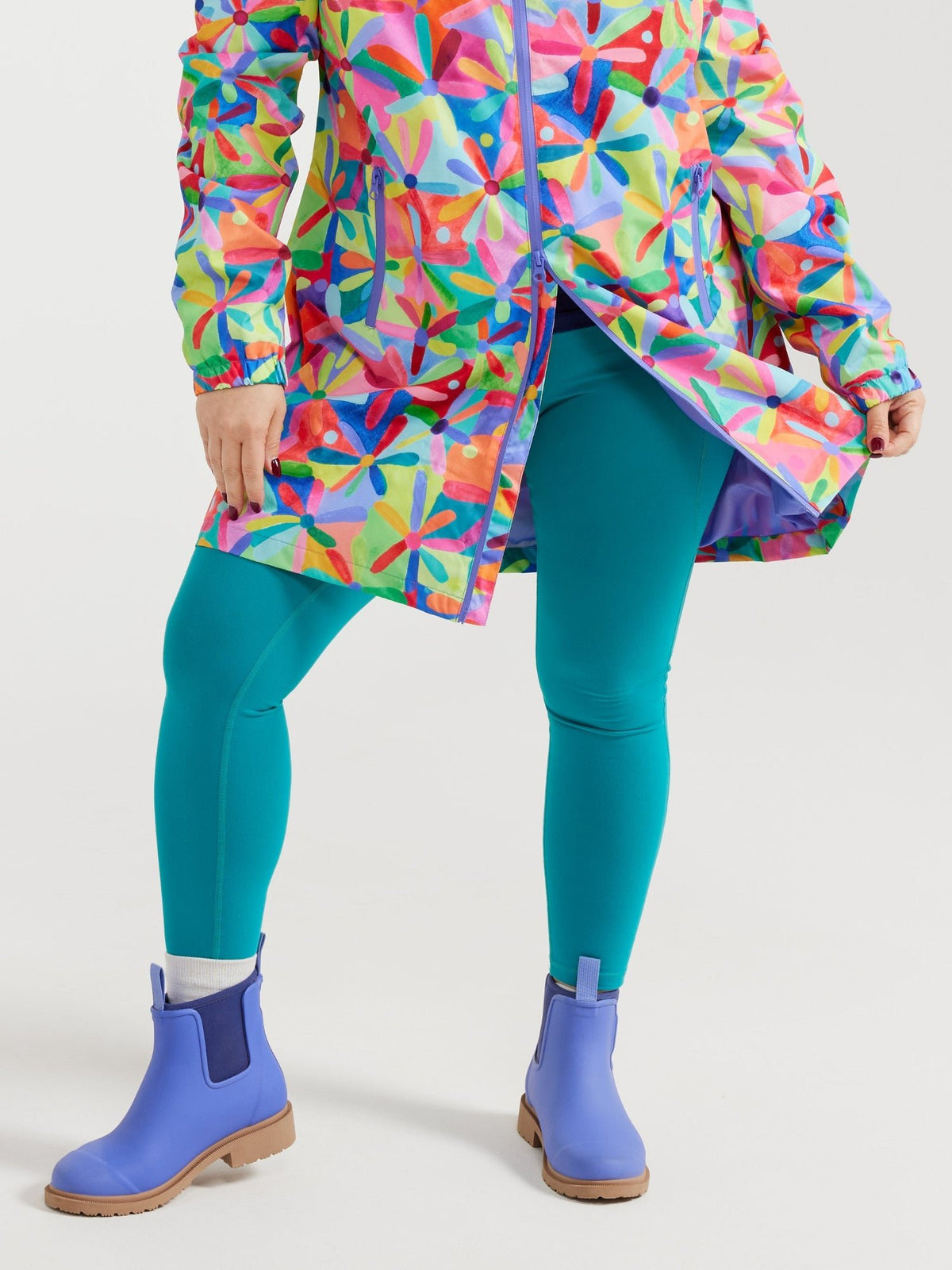 Rainbow Daisies Longline Raincoat