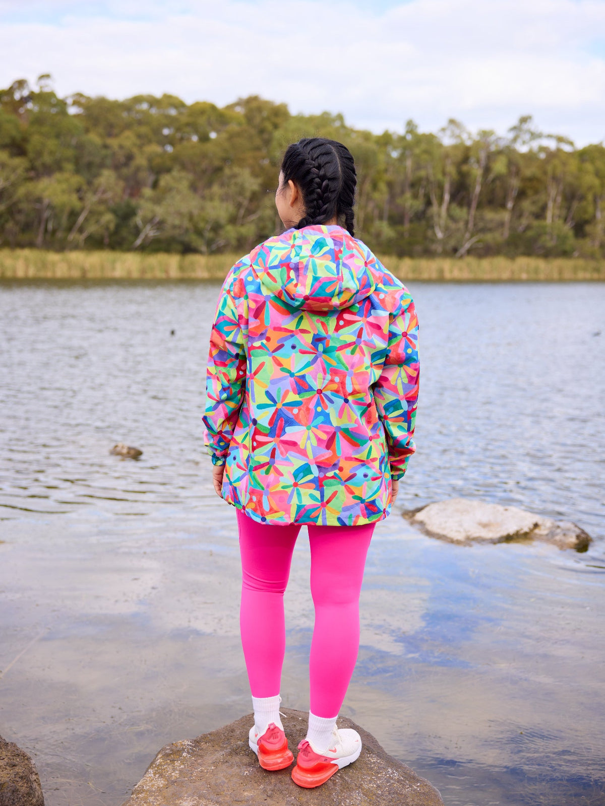 Rainbow Daisies Raincoat - Adults - women's rain coat waterproof