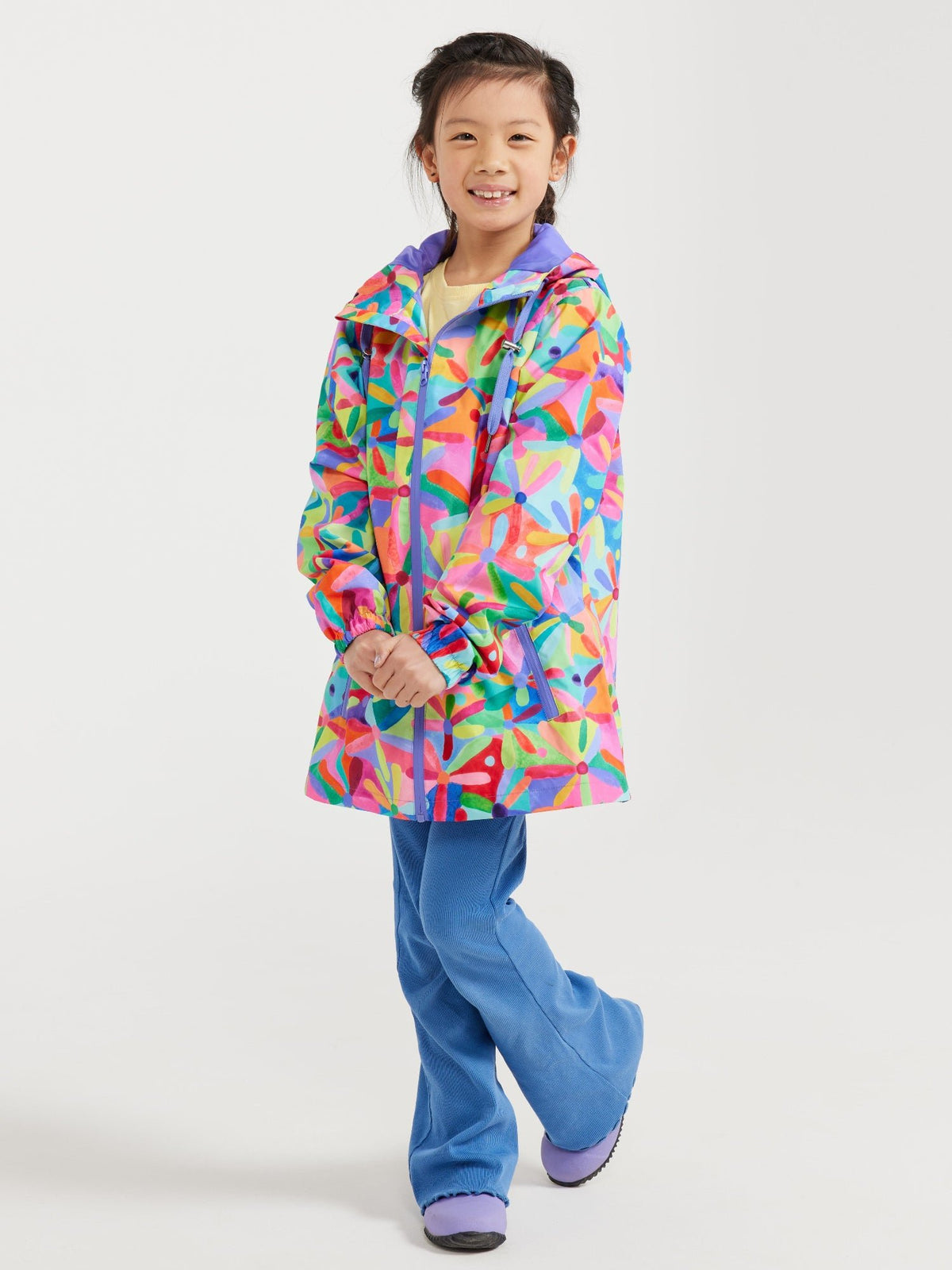 Rainbow Daisies Raincoat - Kids