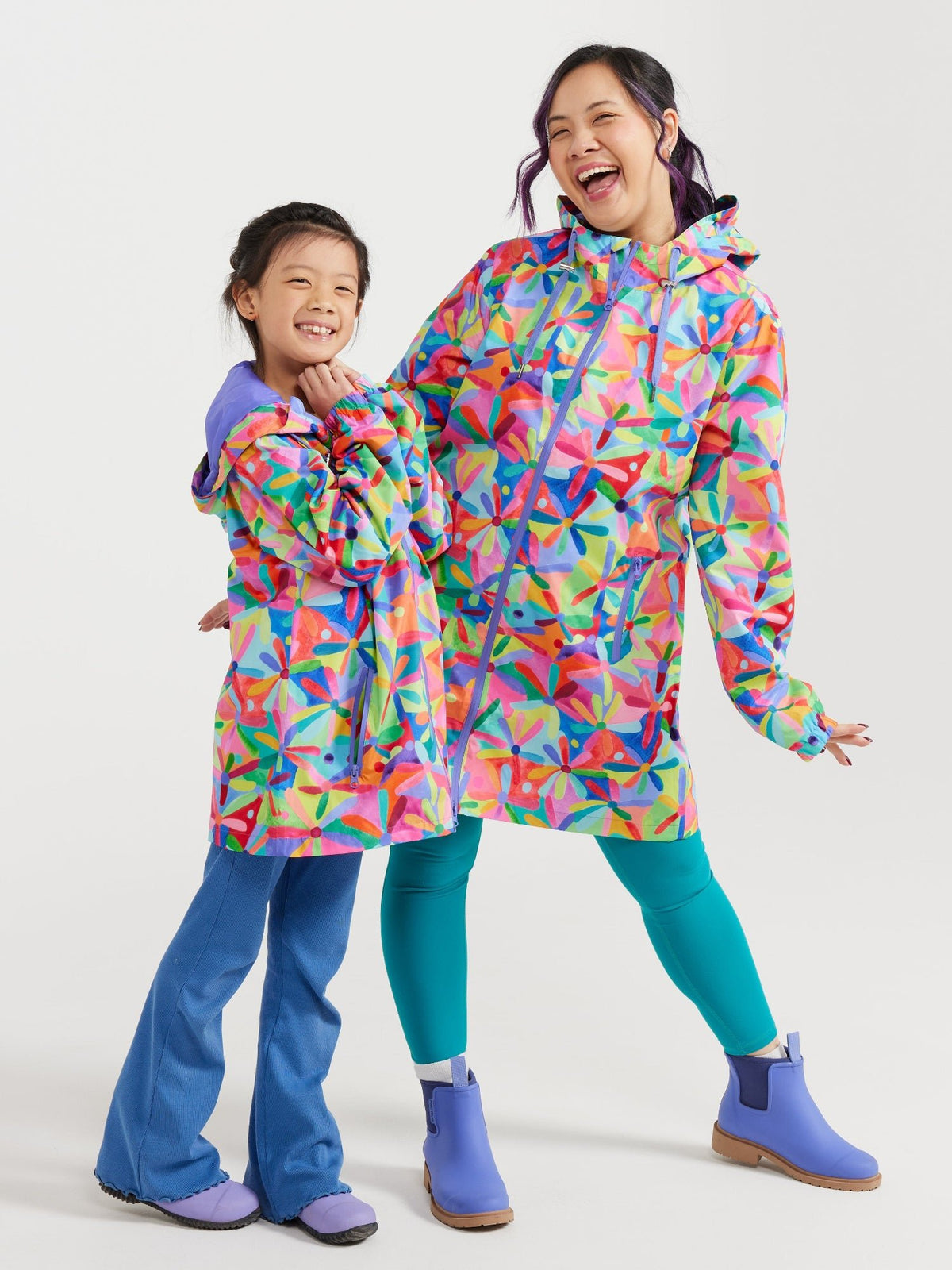 Rainbow Daisies Raincoat - Kids