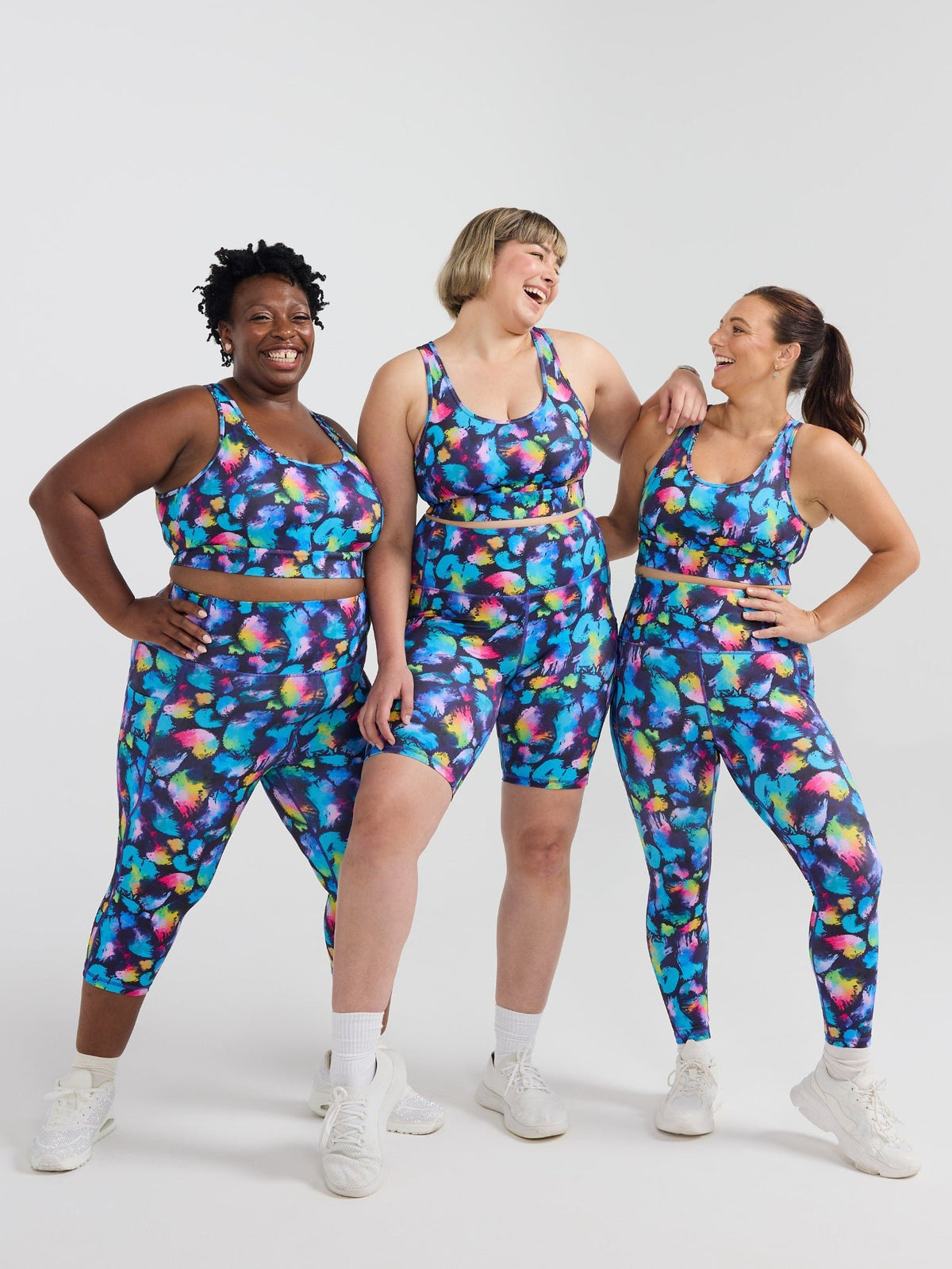 Rainbow Splatter Everyday Cropped Legging - 3/4 length - Kasey Rainbow activewear prints