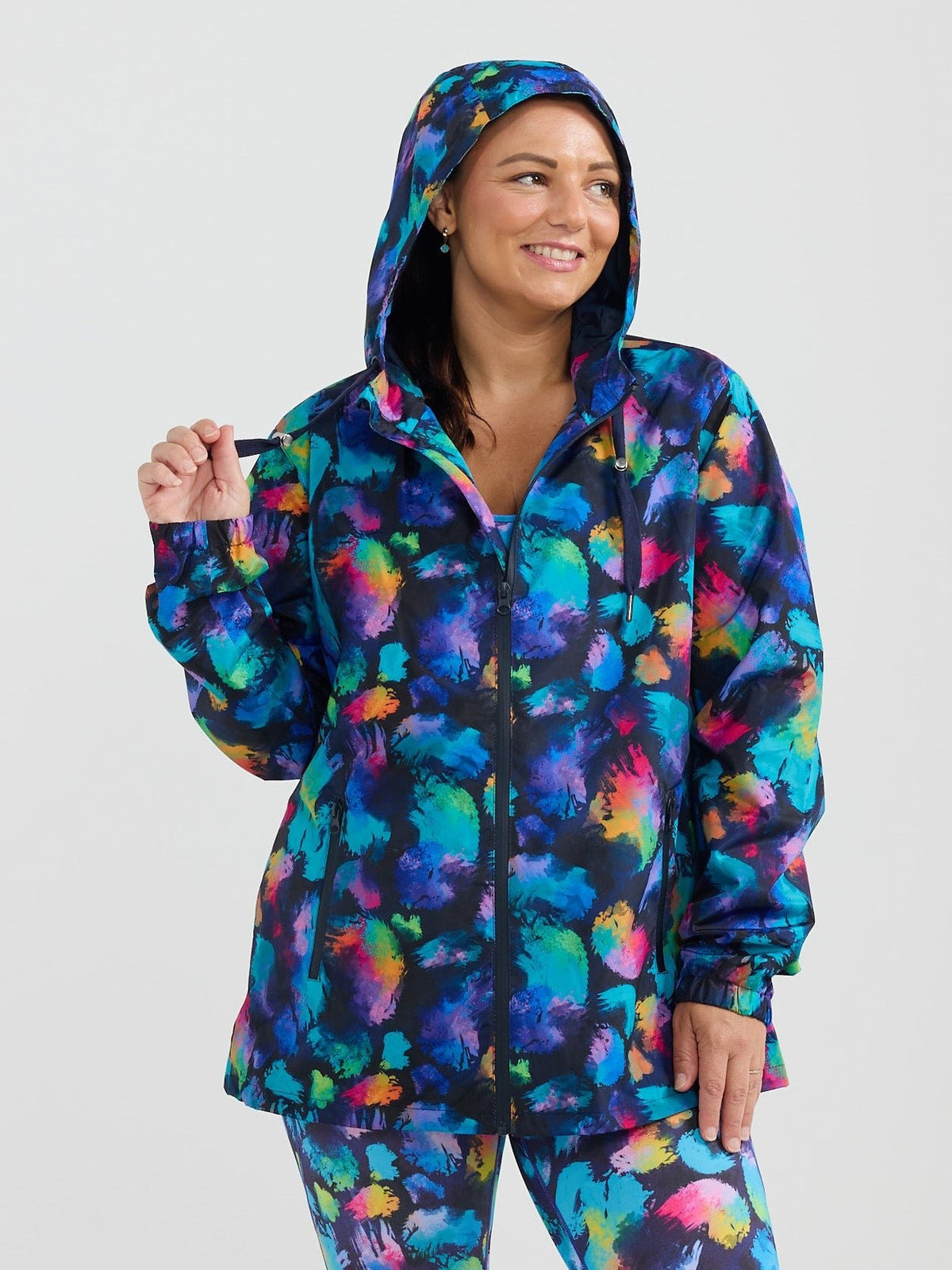 Rainbow Splatter Raincoat - Adults