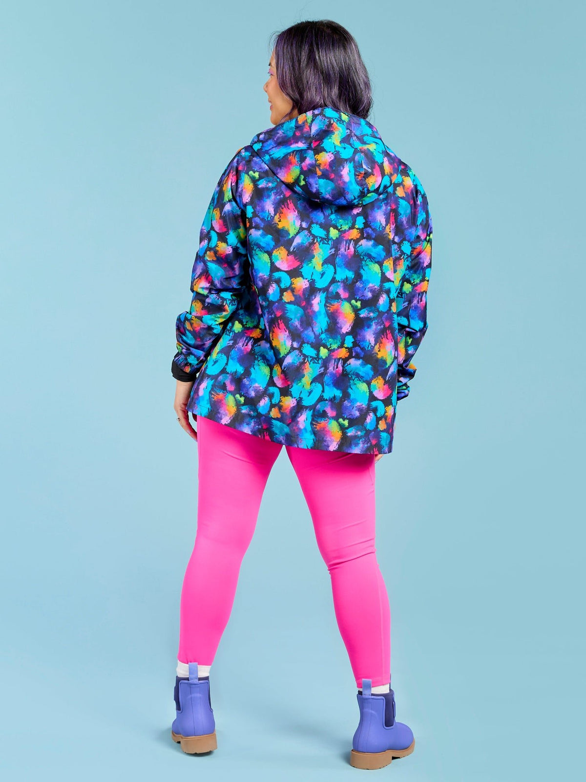Rainbow Splatter Spray Jackets - Adults - cropped waterproof colourful Kasey Rainbow