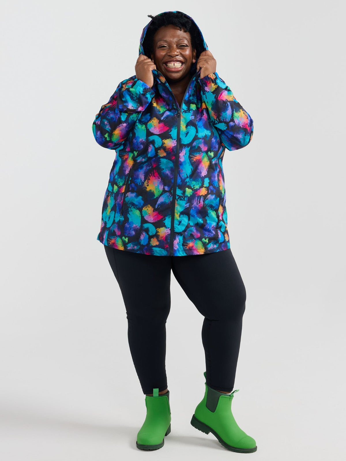 Rainbow Splatter Raincoat - Adults