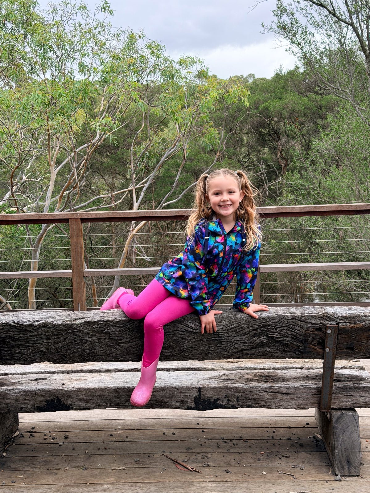 Rainbow Splatter Raincoat - Kids