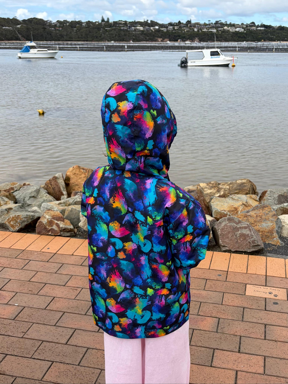 Rainbow Splatter Raincoat - Kids