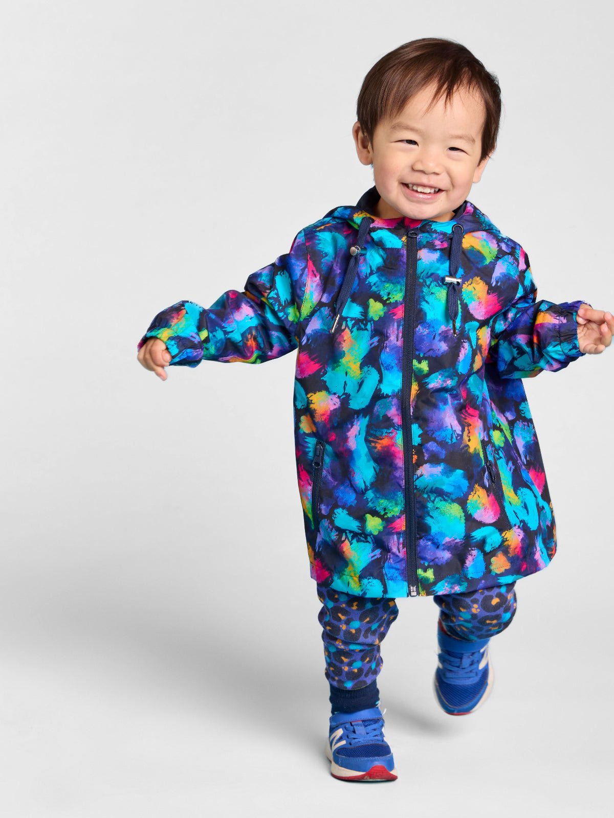 Rainbow Splatter Raincoat - Kids