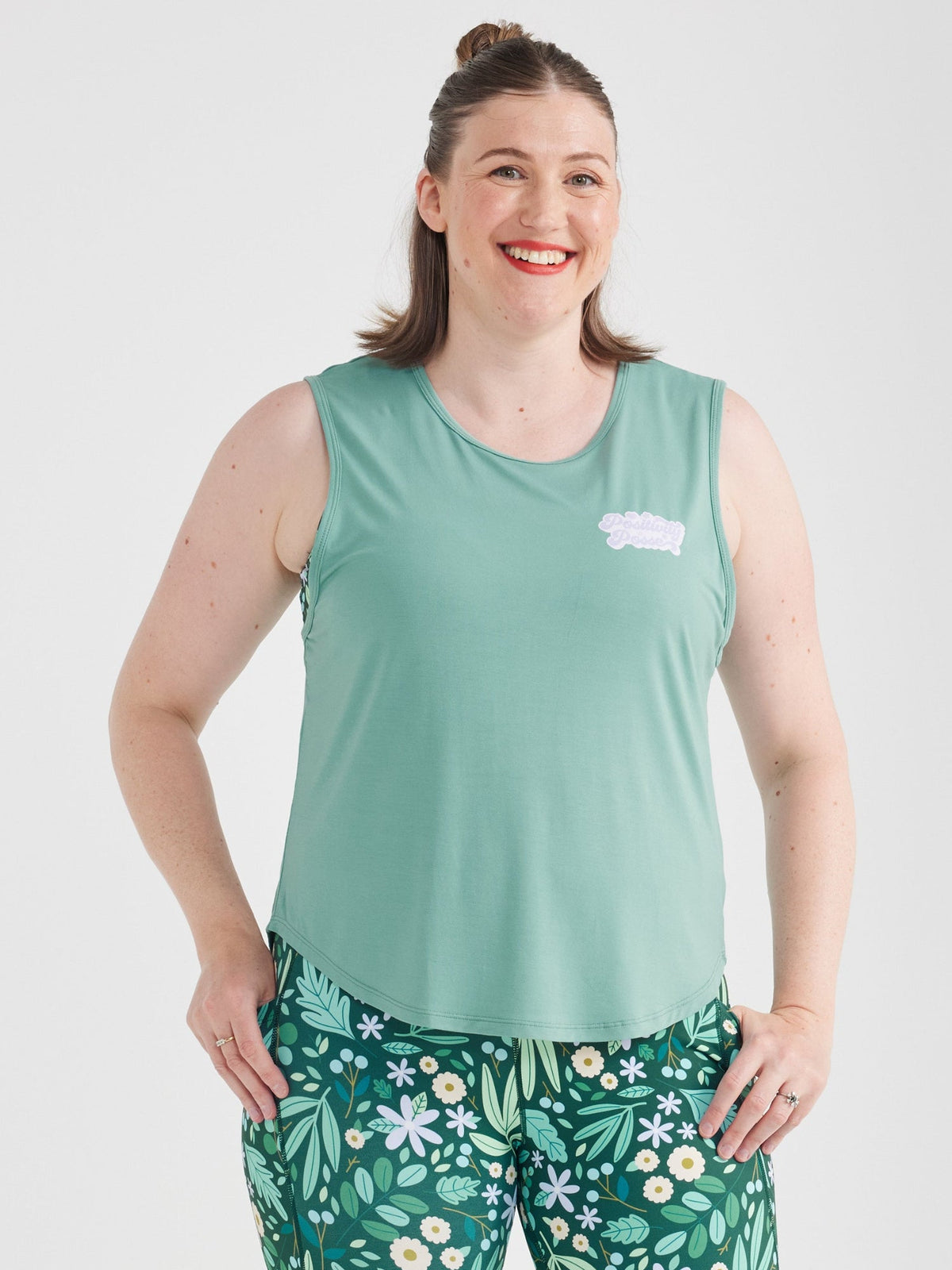 Sage Green Active Curve Tank