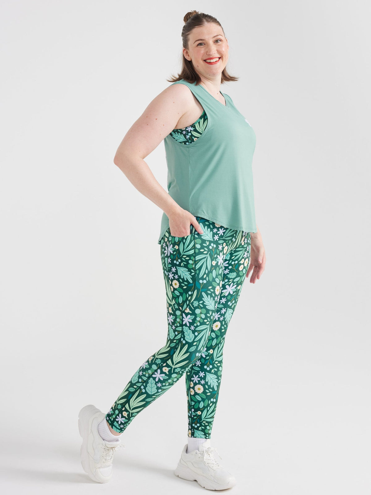 Sage Green Active Curve Tank