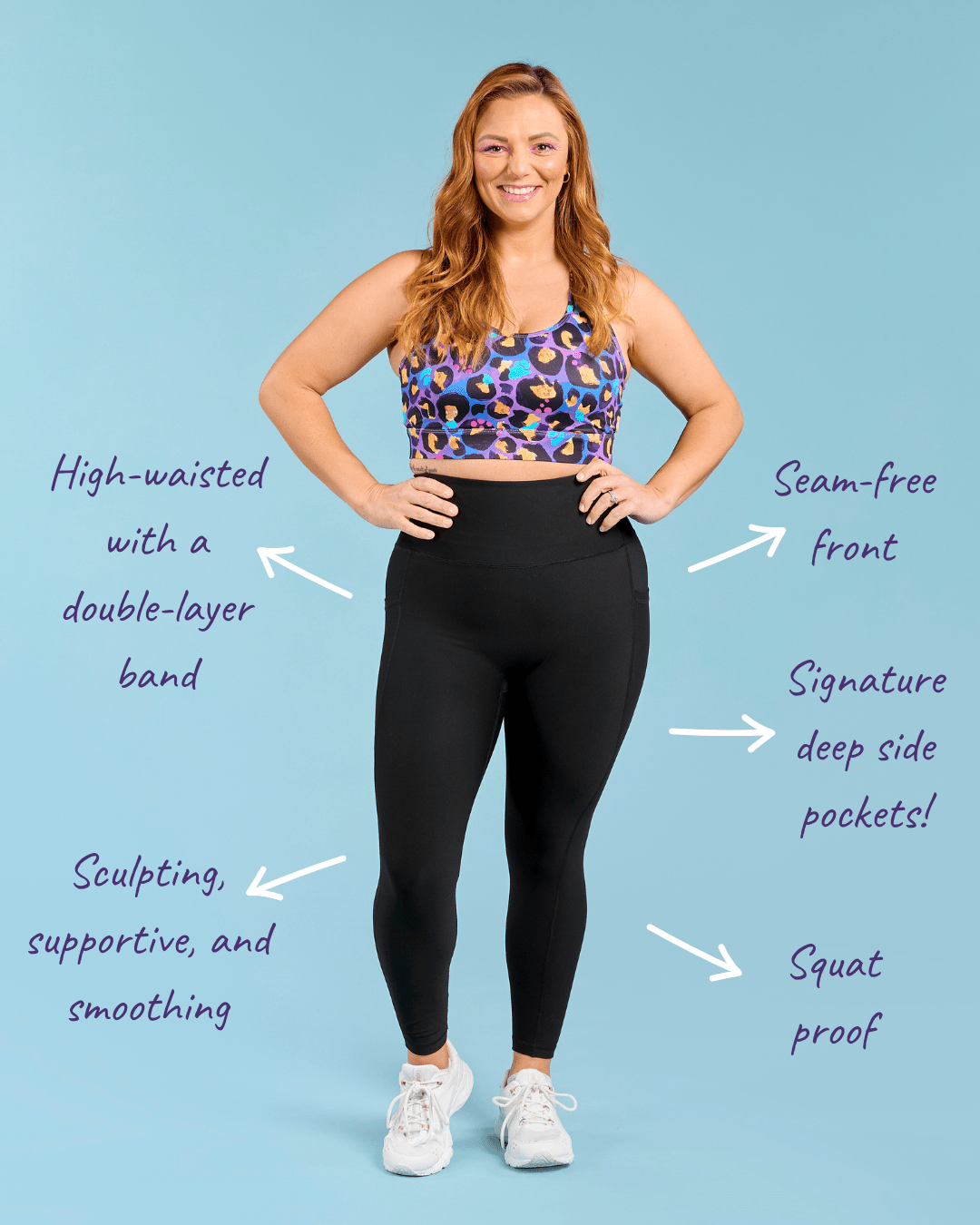 SleekFit Core Black Legging - 7/8 length - Seamfree Front