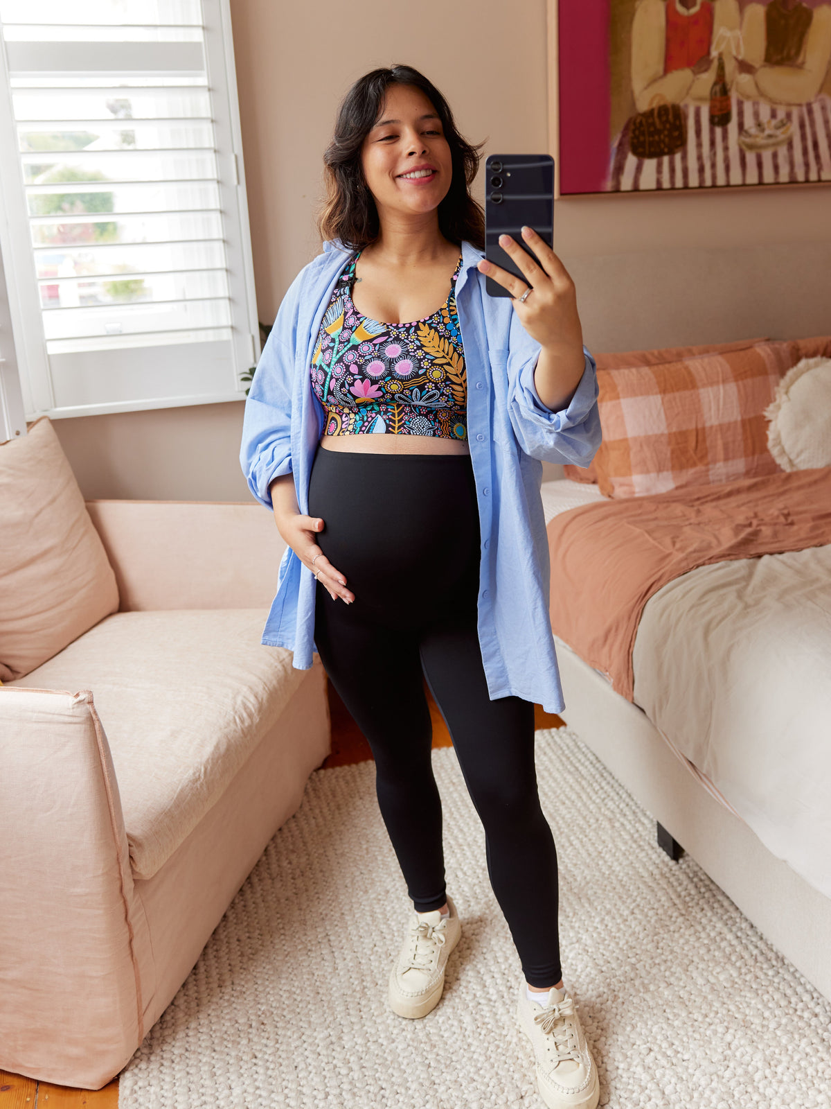 SleekFit Maternity Black Legging - 7/8 length