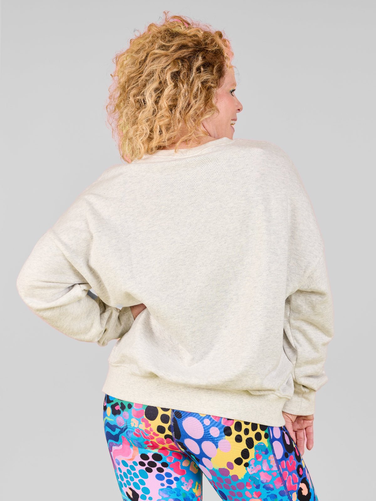 Sprinkle Positivity Organic Cotton Oversized Sweatshirt - Grey Marle