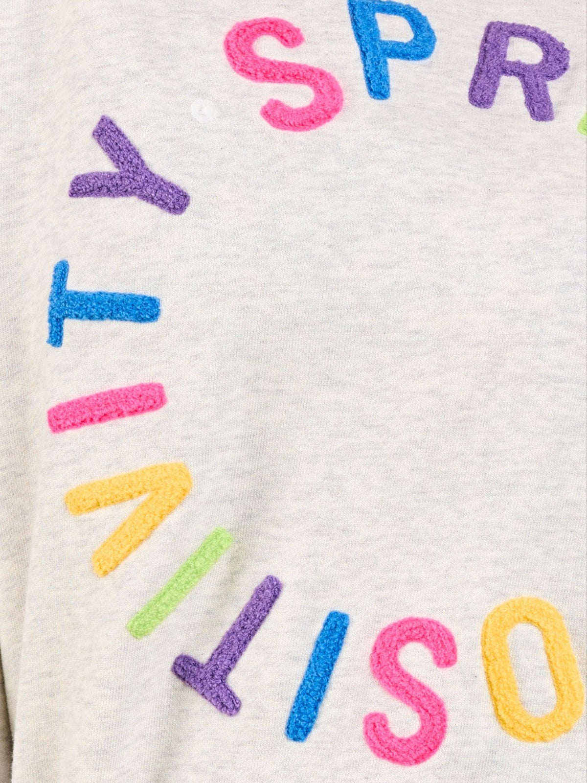 Sprinkle Positivity Organic Cotton Sweatshirt - Grey Marle - Vibrant positive message