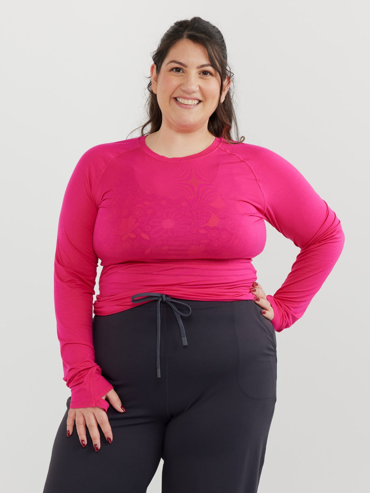 Studio Long Sleeve Top - Hot Pink