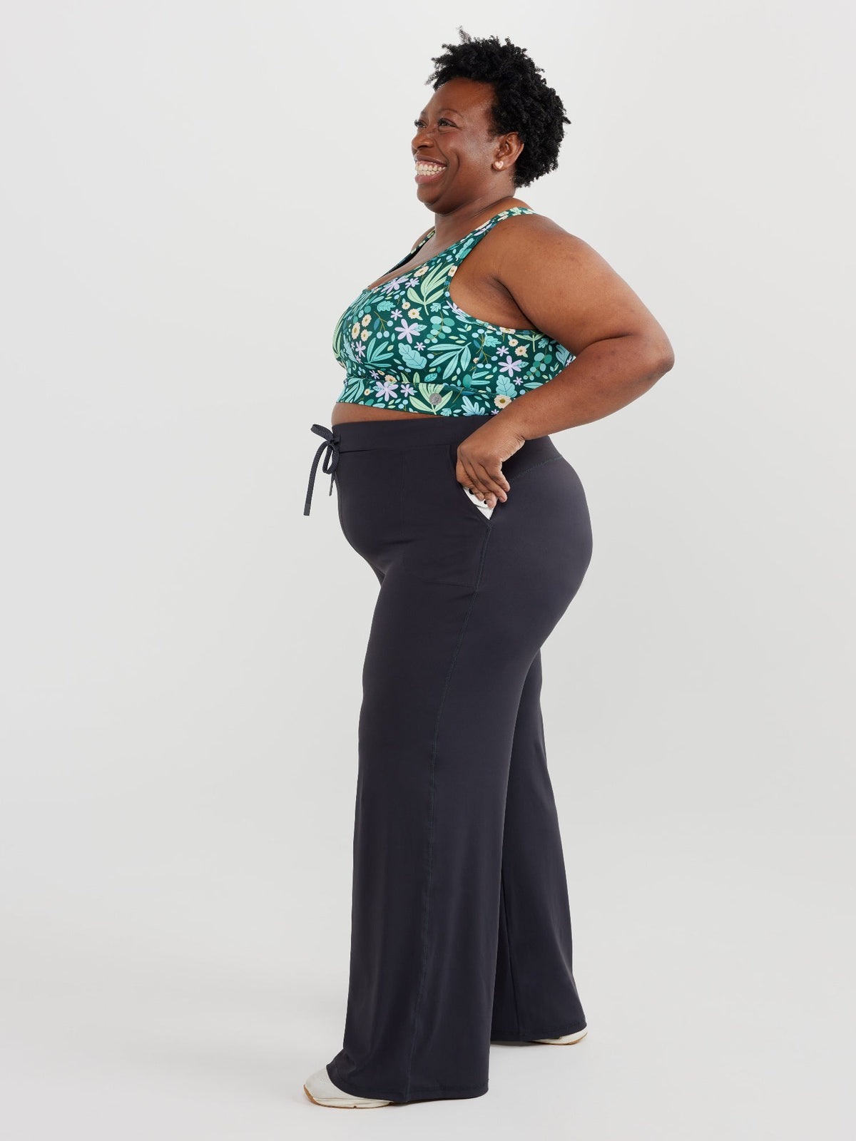 Studio Wide Leg Pants - Charcoal