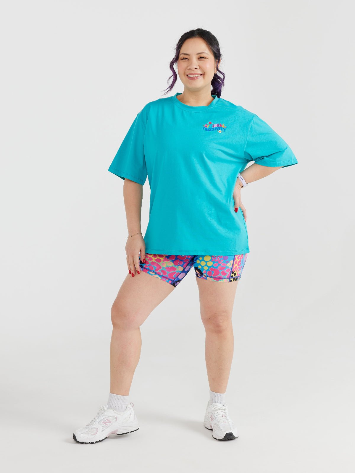 Teal BoxFit Positivi-Tee - 'You're Doing Amazing' Colourful graphic tee with uplifting front print