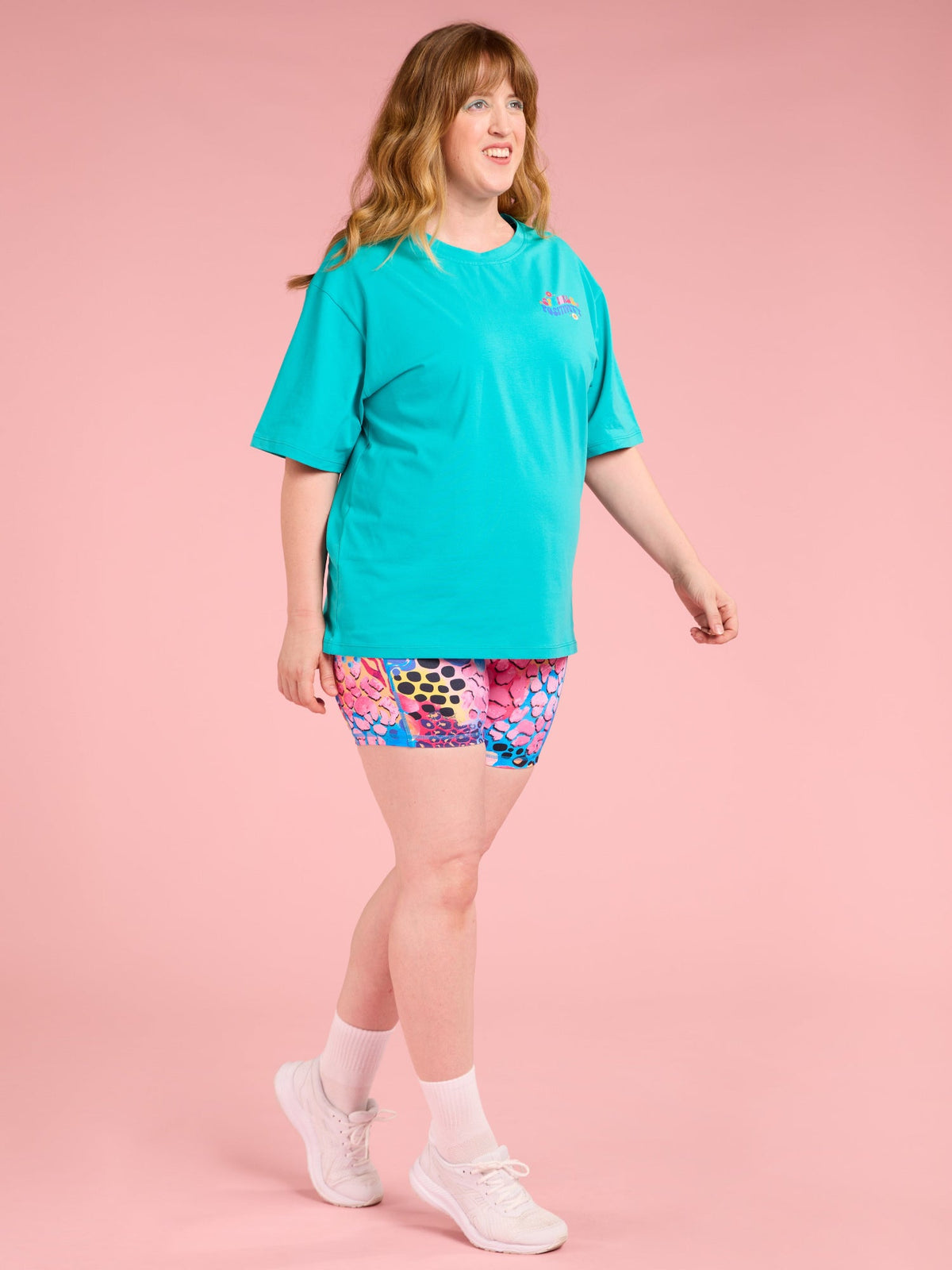 Teal BoxFit Positivi-Tee - 'You're Doing Amazing' - oversized organic cotton t shirt