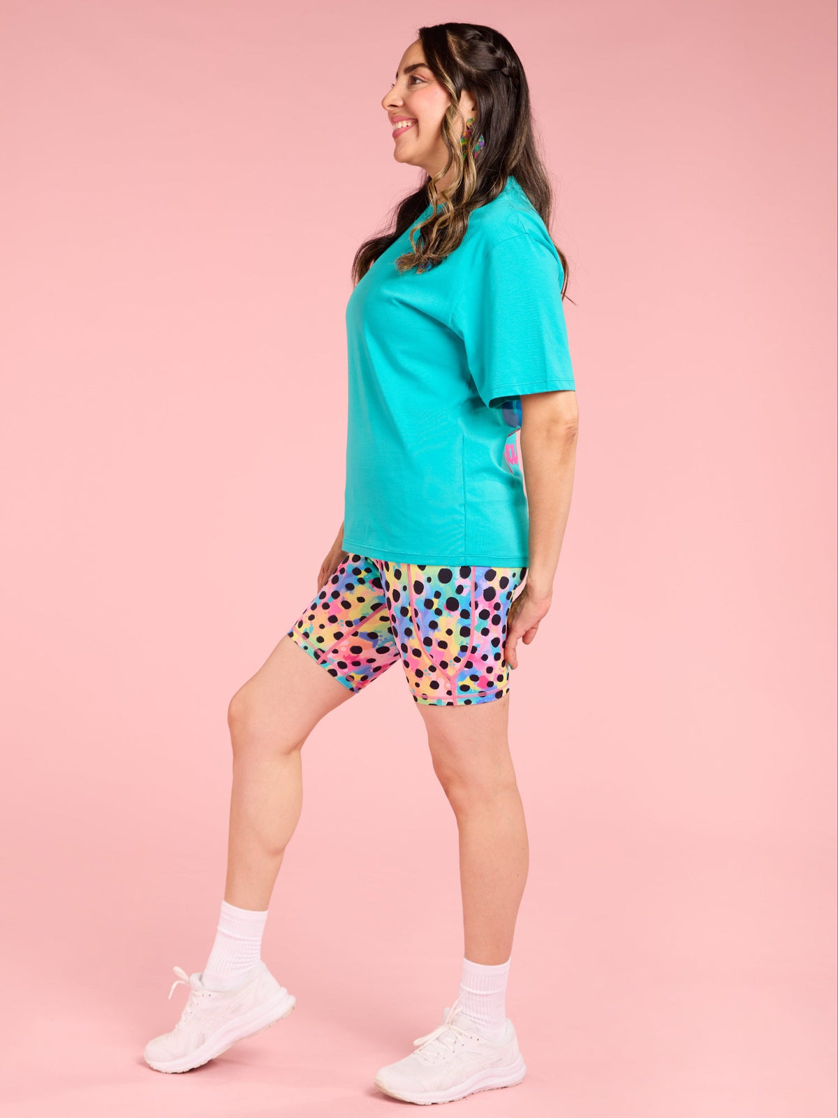 Teal BoxFit Positivi-Tee - 'You're Doing Amazing' - tall woman graphic teal t shirt organic cotton