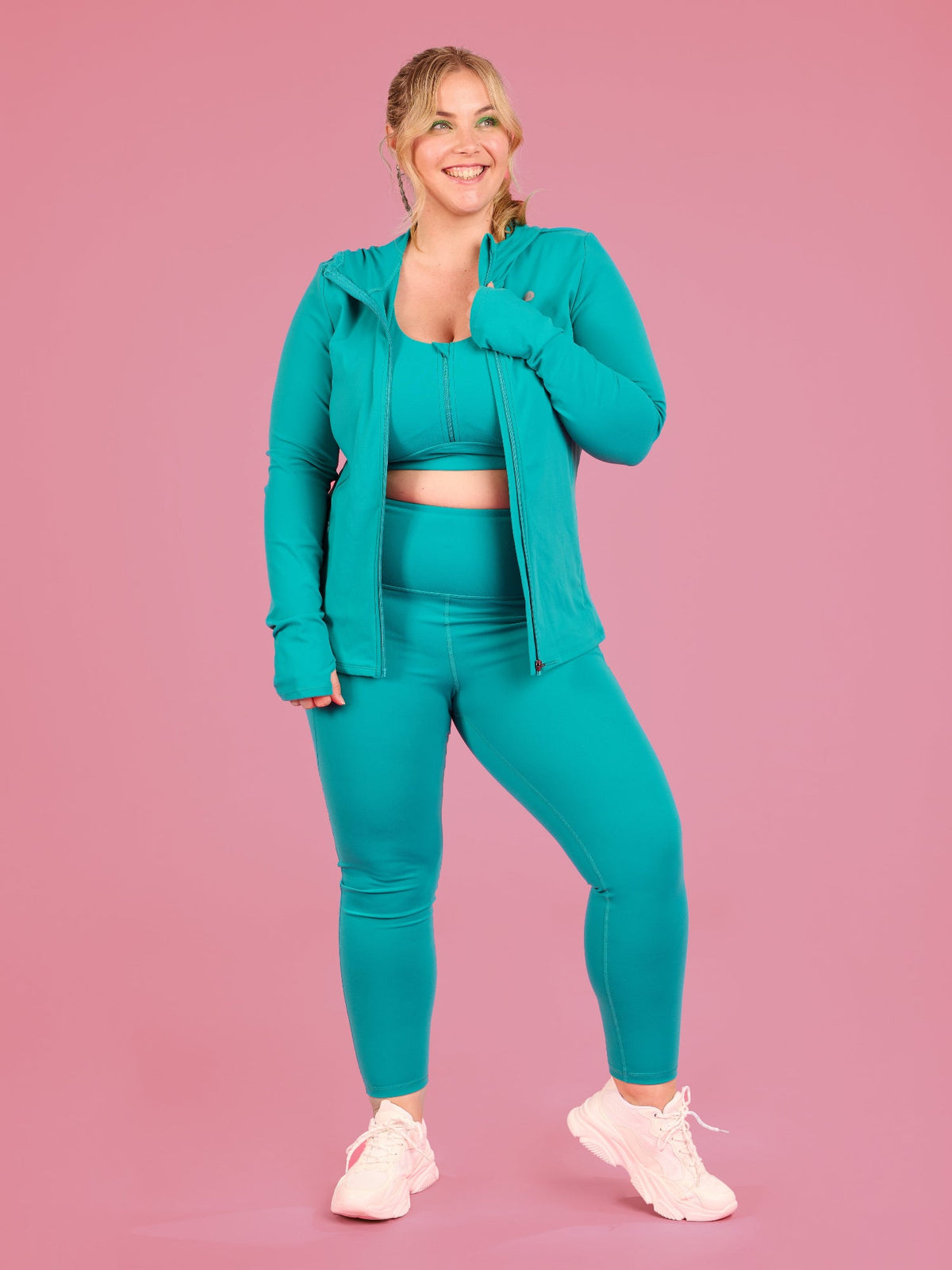 Teal Elevate Legging - 7/8 length - brushed material warm winter leggings