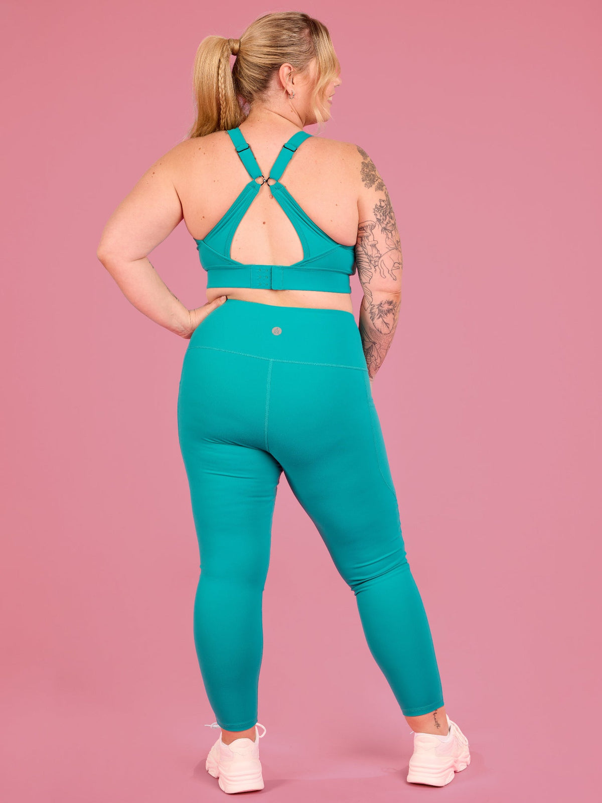 Teal Elevate Legging - 7/8 length -  legging 7/8 high waist with pockets