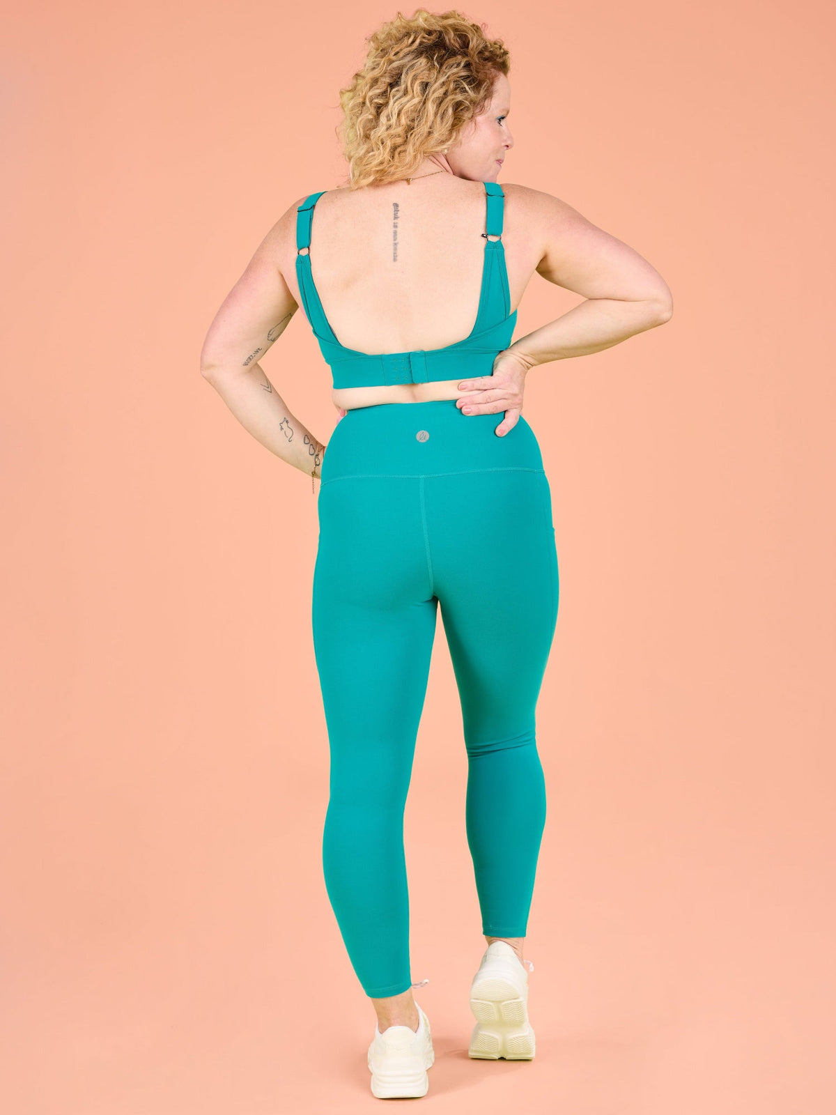 Teal Elevate Legging - 7/8 length - high waisted tights with pockets squat proof