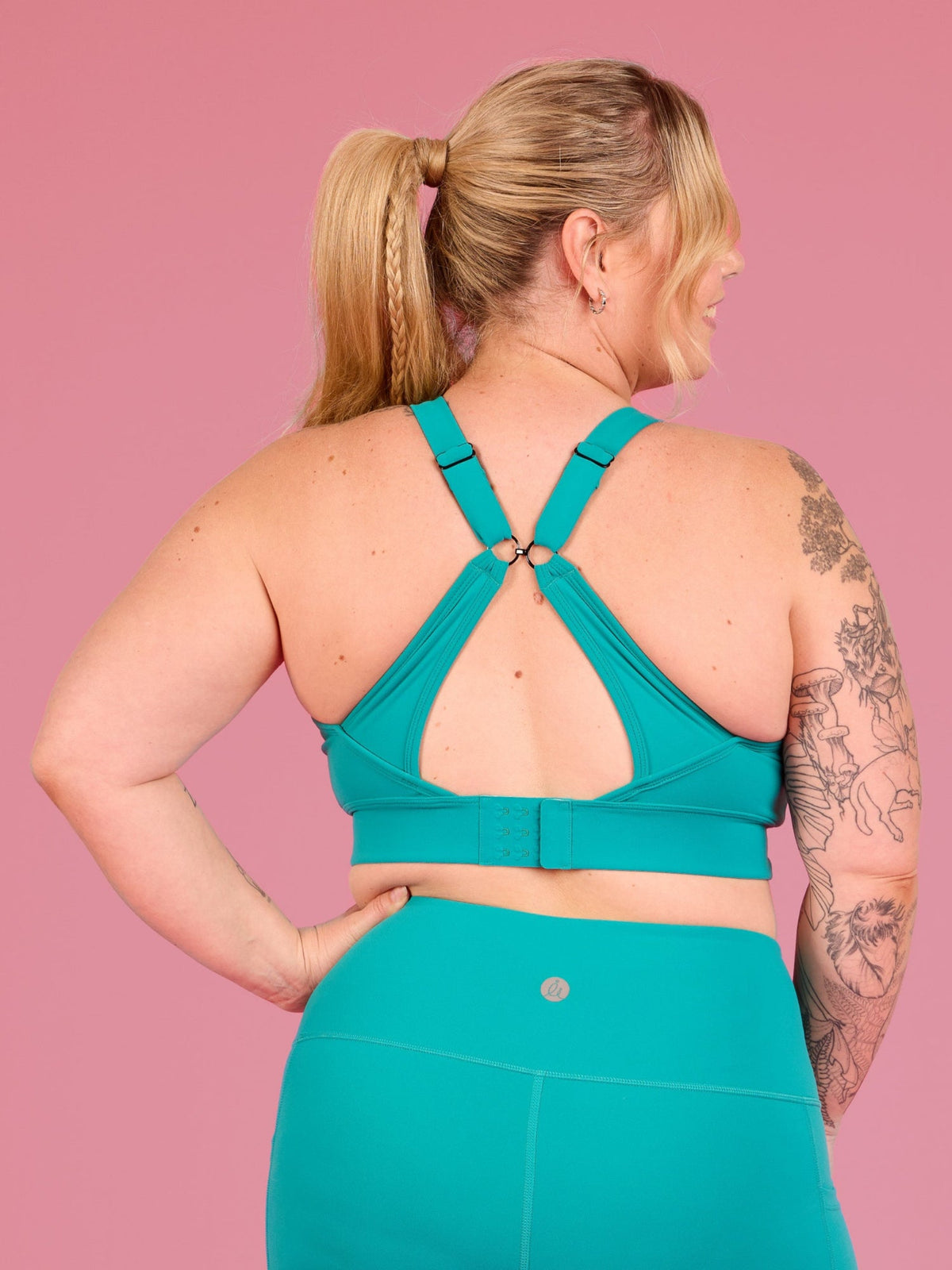 Teal FlexiZip Crop II - crop made from recycled plastic bottles