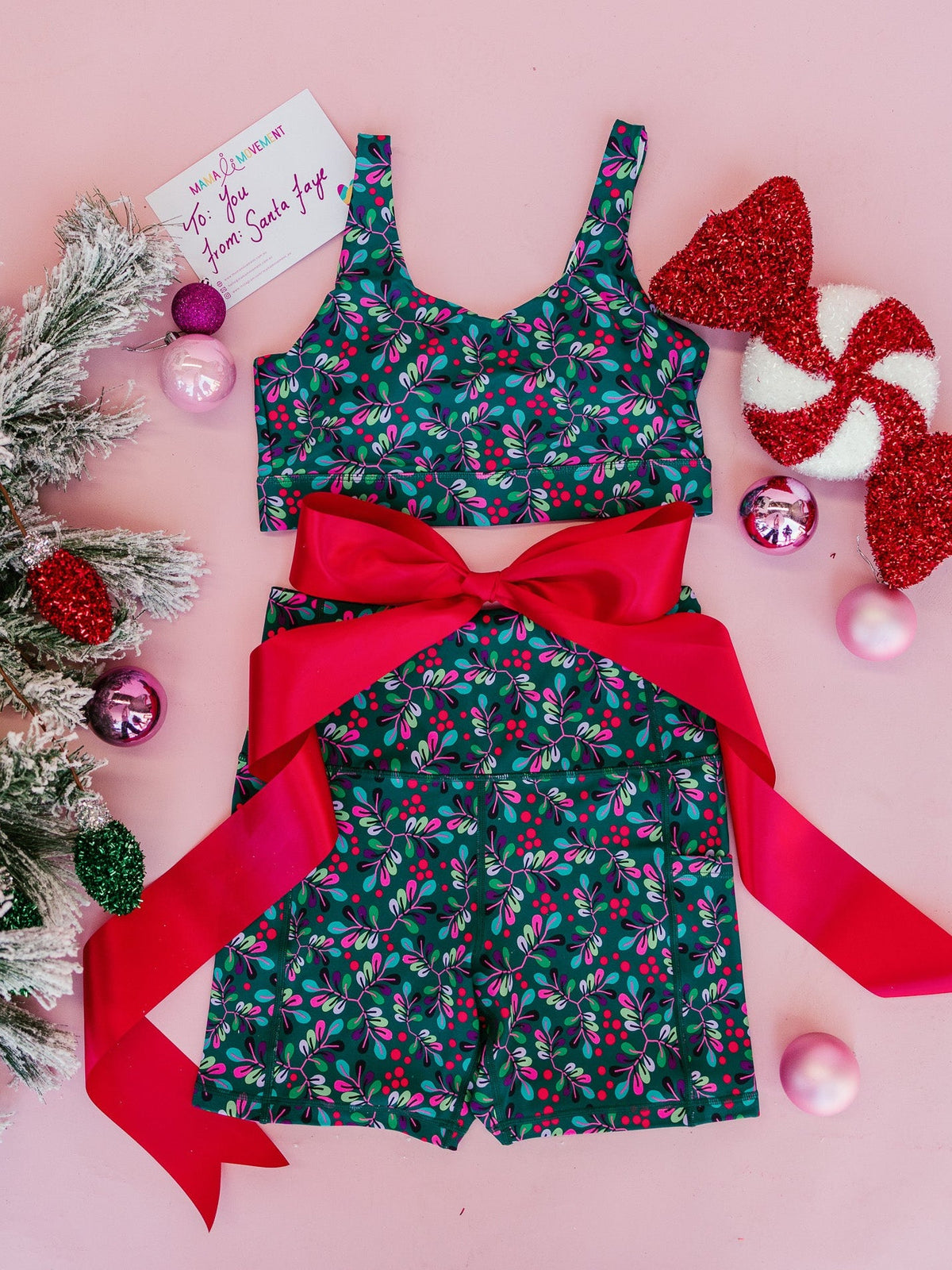 Wild Cherry Everyday Shortie Bike Shorts - Christmas activewear