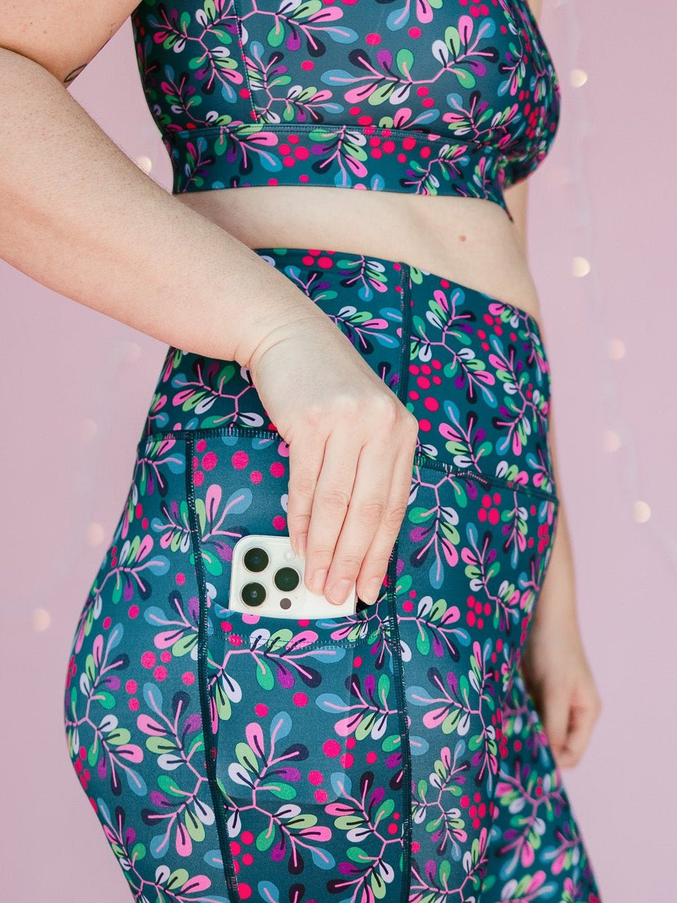 Wild Cherry Everyday Shortie Bike Shorts - high waisted mid thigh shorts with pockets