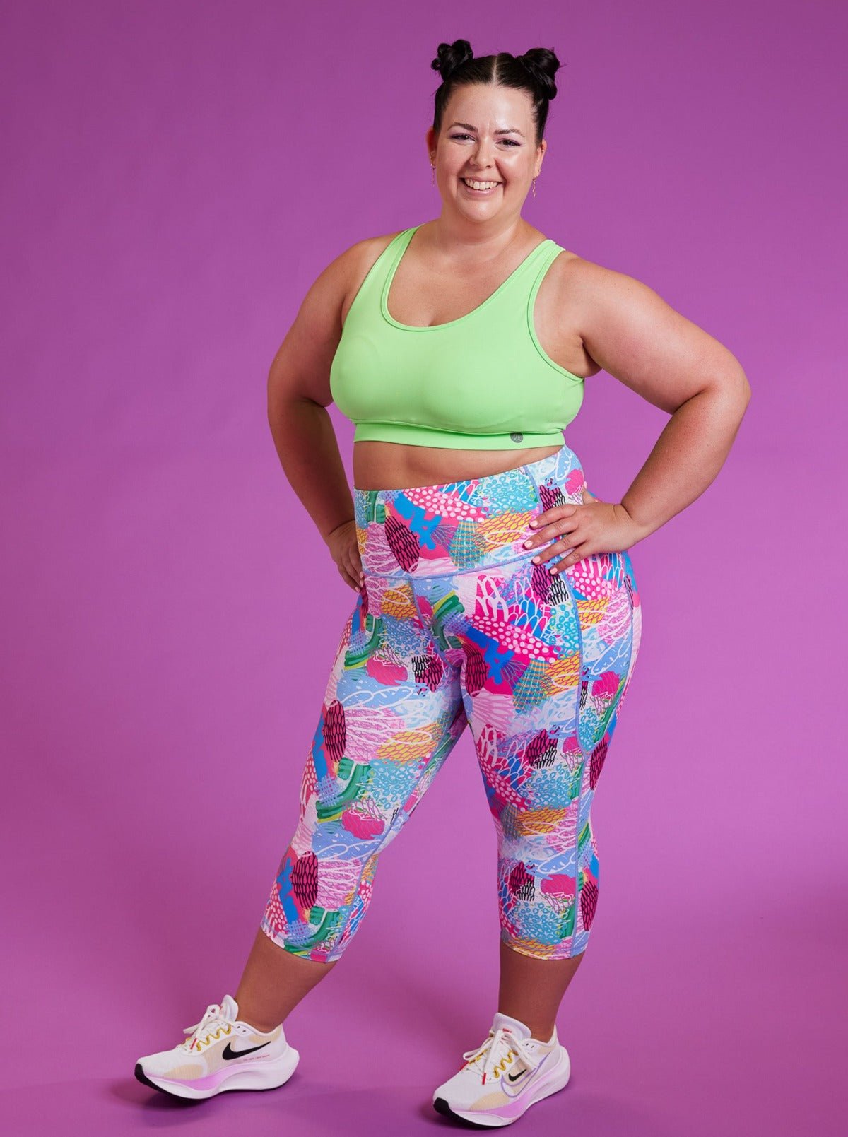 Gliding Bunjil Everyday Cropped Legging - 3/4 length- colourful cropped leggings with pockets