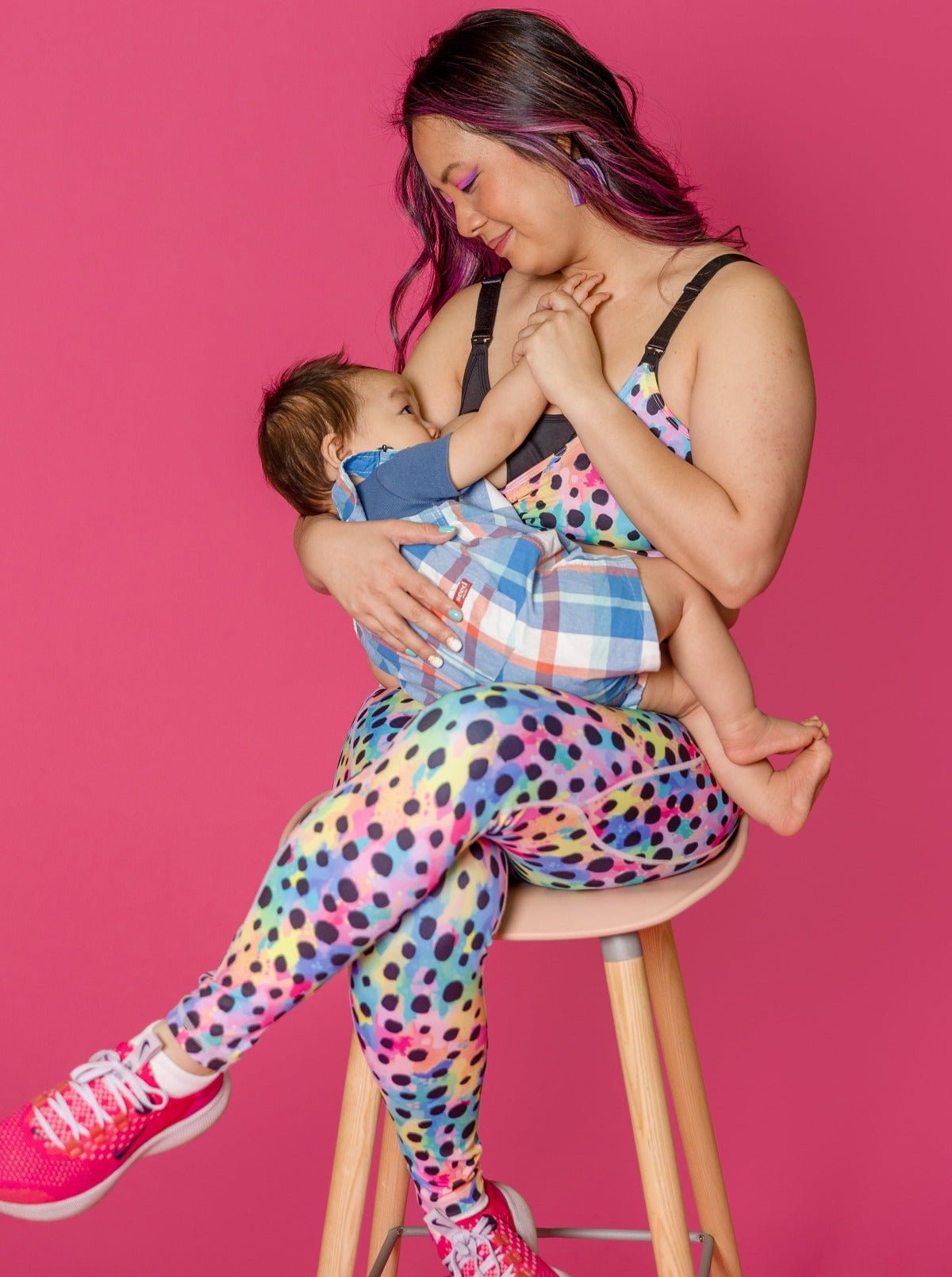 Polka Party Miracle Nursing Sports Bra - Breastfeeding sports bra with clips