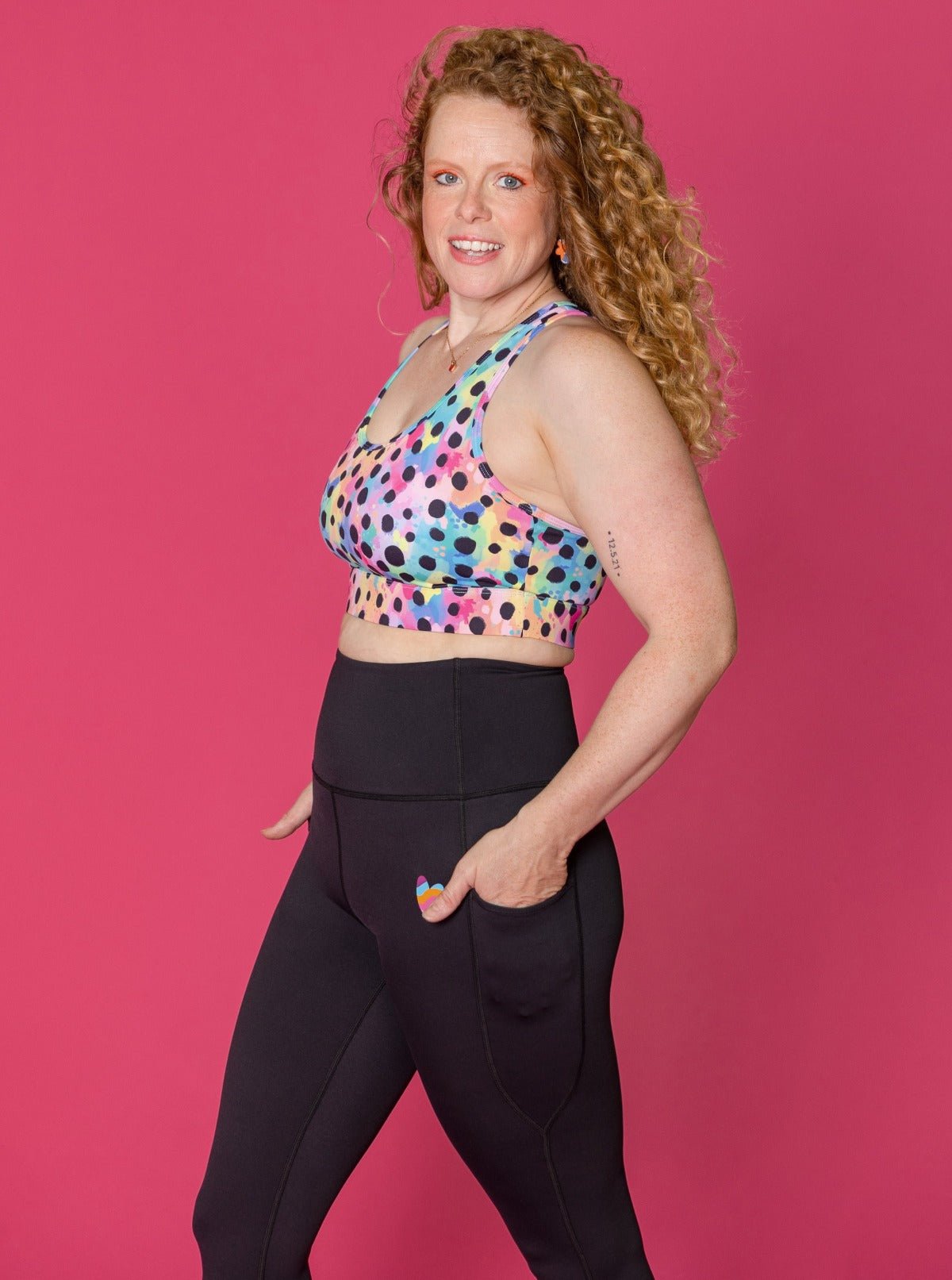 Polka Party Ultimate Racerback Crop - Plus size high impact sports bra