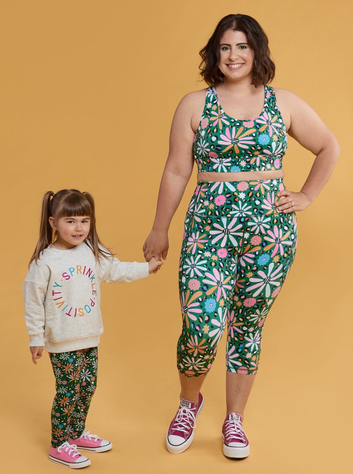 Wild Flower - Bamboo Kids Leggings - matching mum and daughter clothes