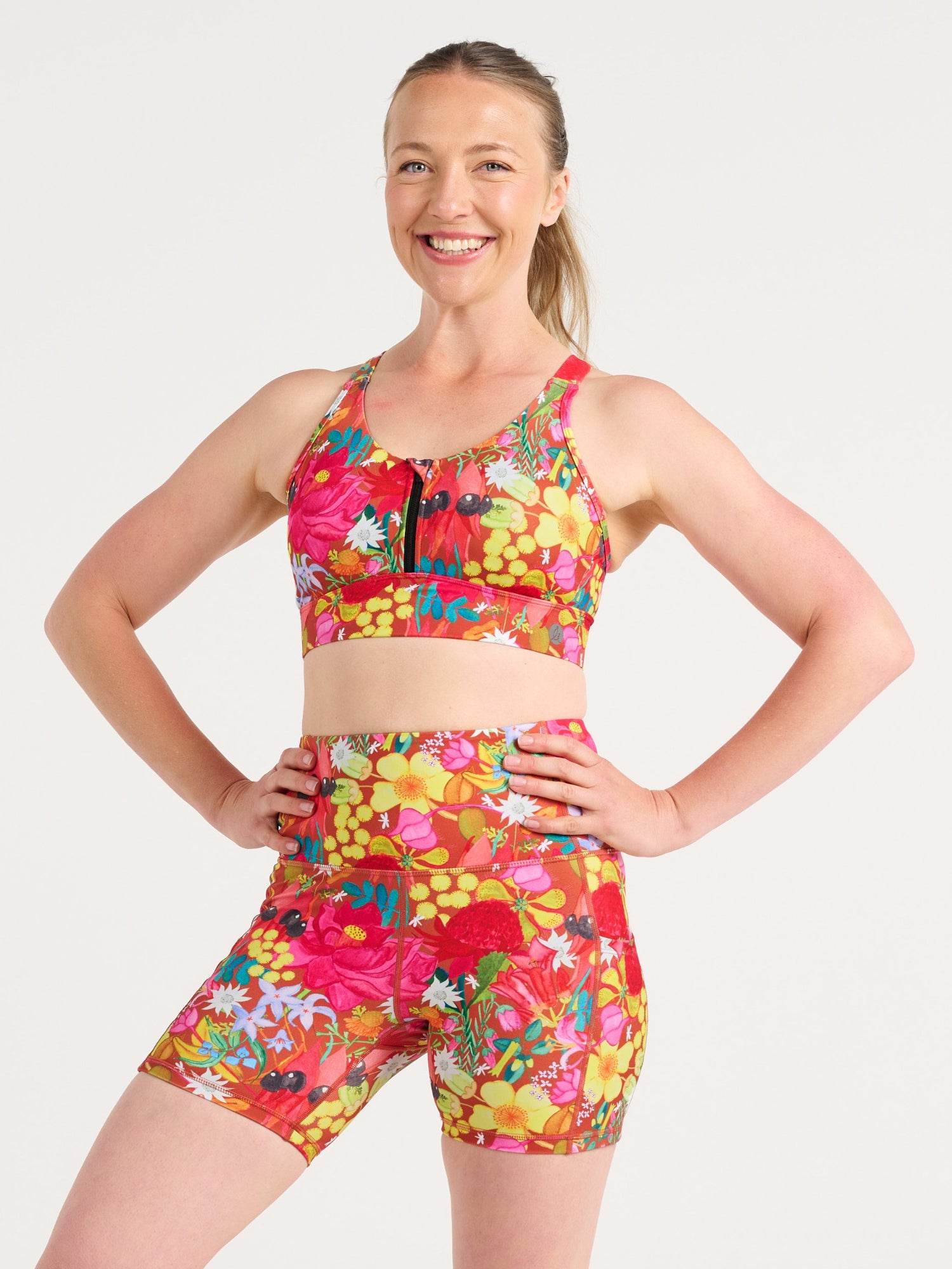 Australian Natives Everyday Shortie Bike Shorts, worn by Jen