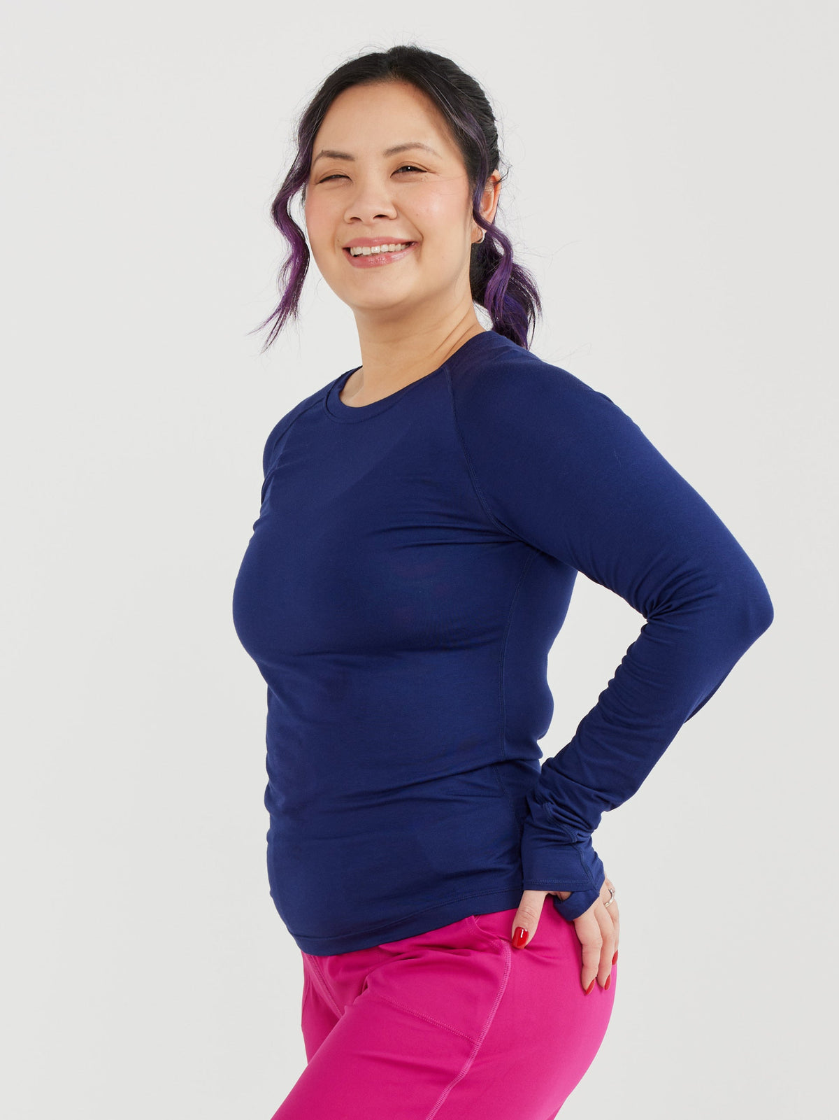 Studio Long Sleeve Top - Navy