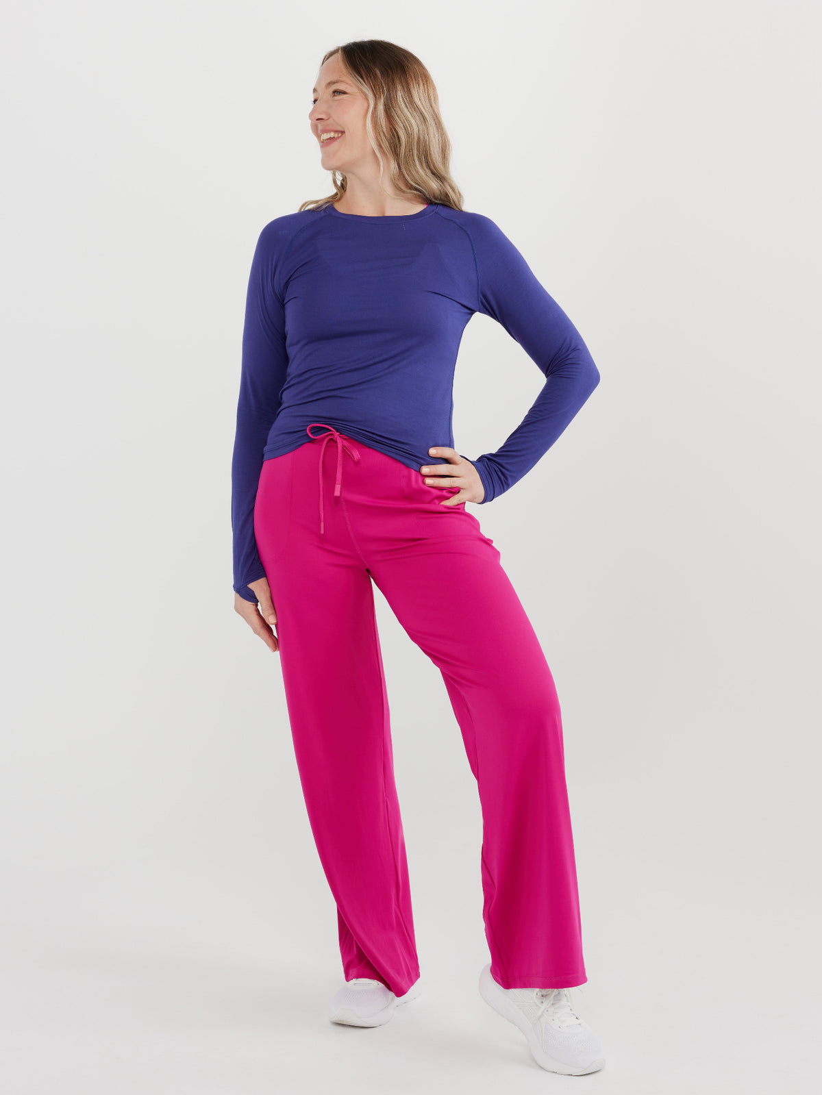 Studio Wide Leg Pants - Berry