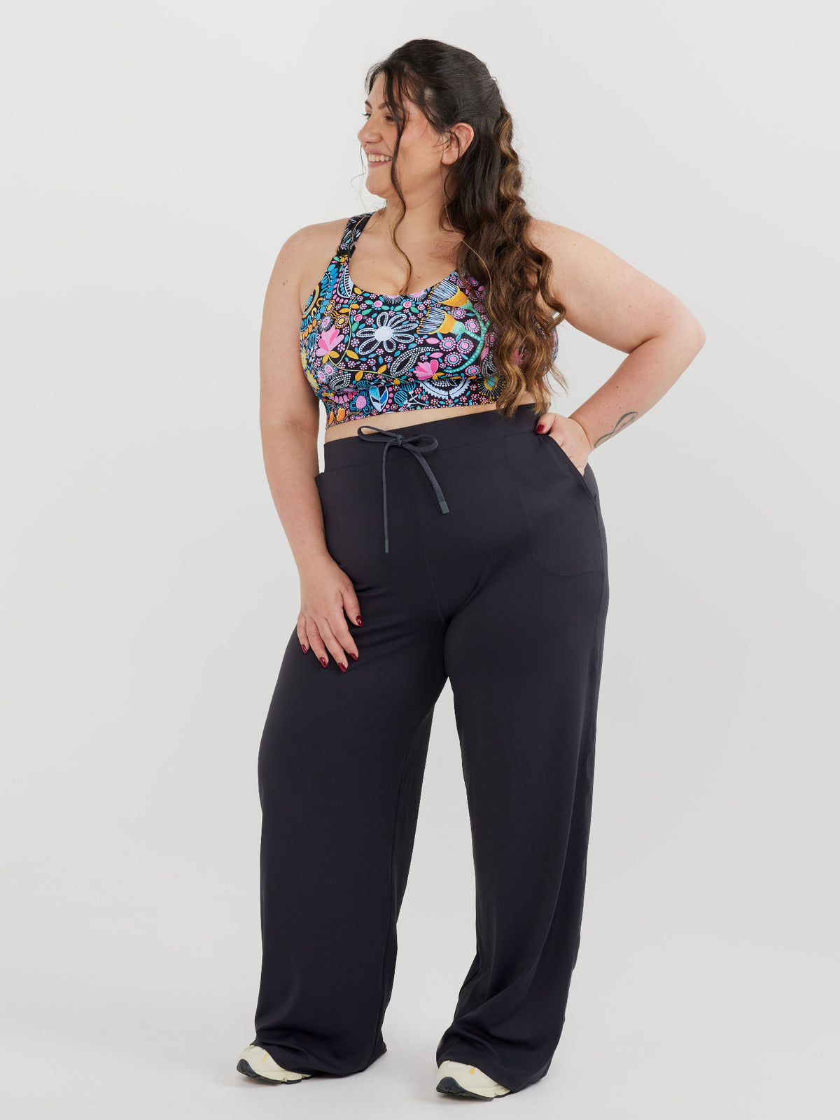 Studio Wide Leg Pants - Charcoal